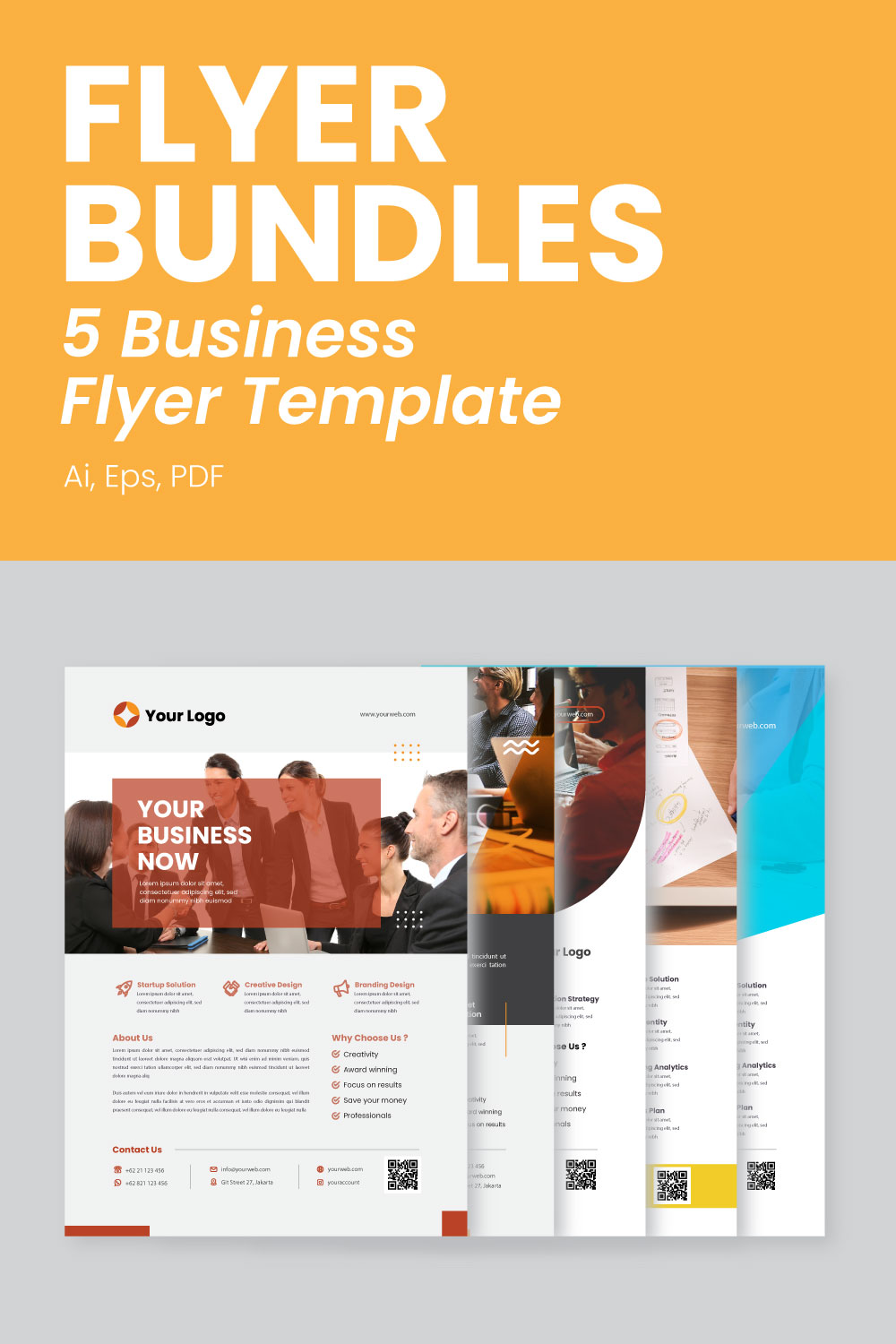 Business flyer layout template in A4 size.