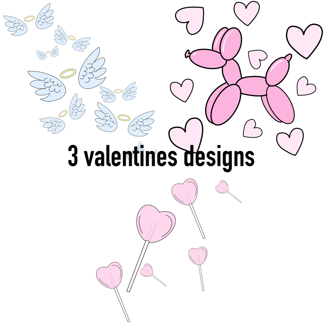 Get a set of Valentines graphics templates celebrating love and add a special holiday mood to your works.