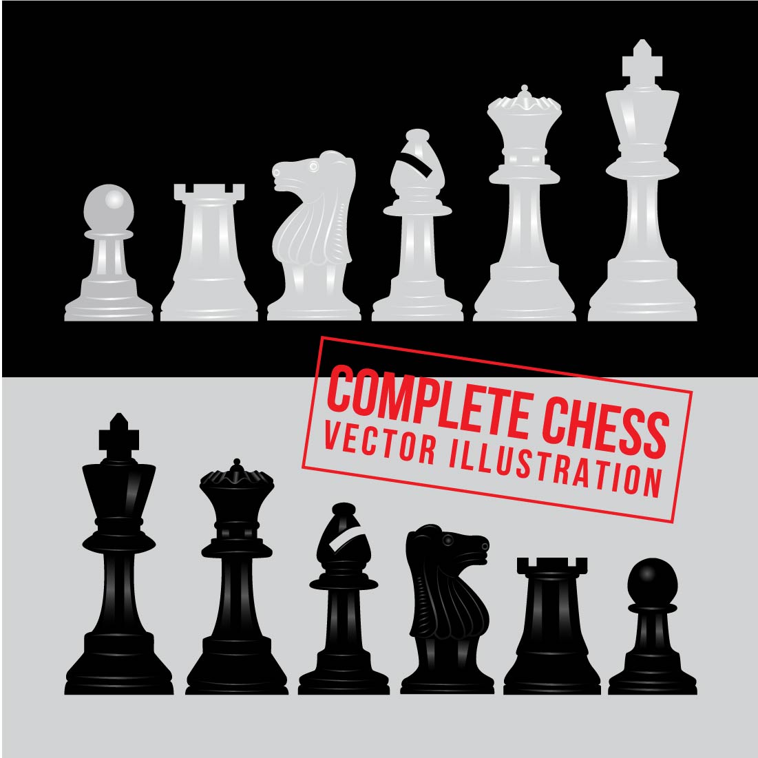 Complete Chess Vector Illustration.