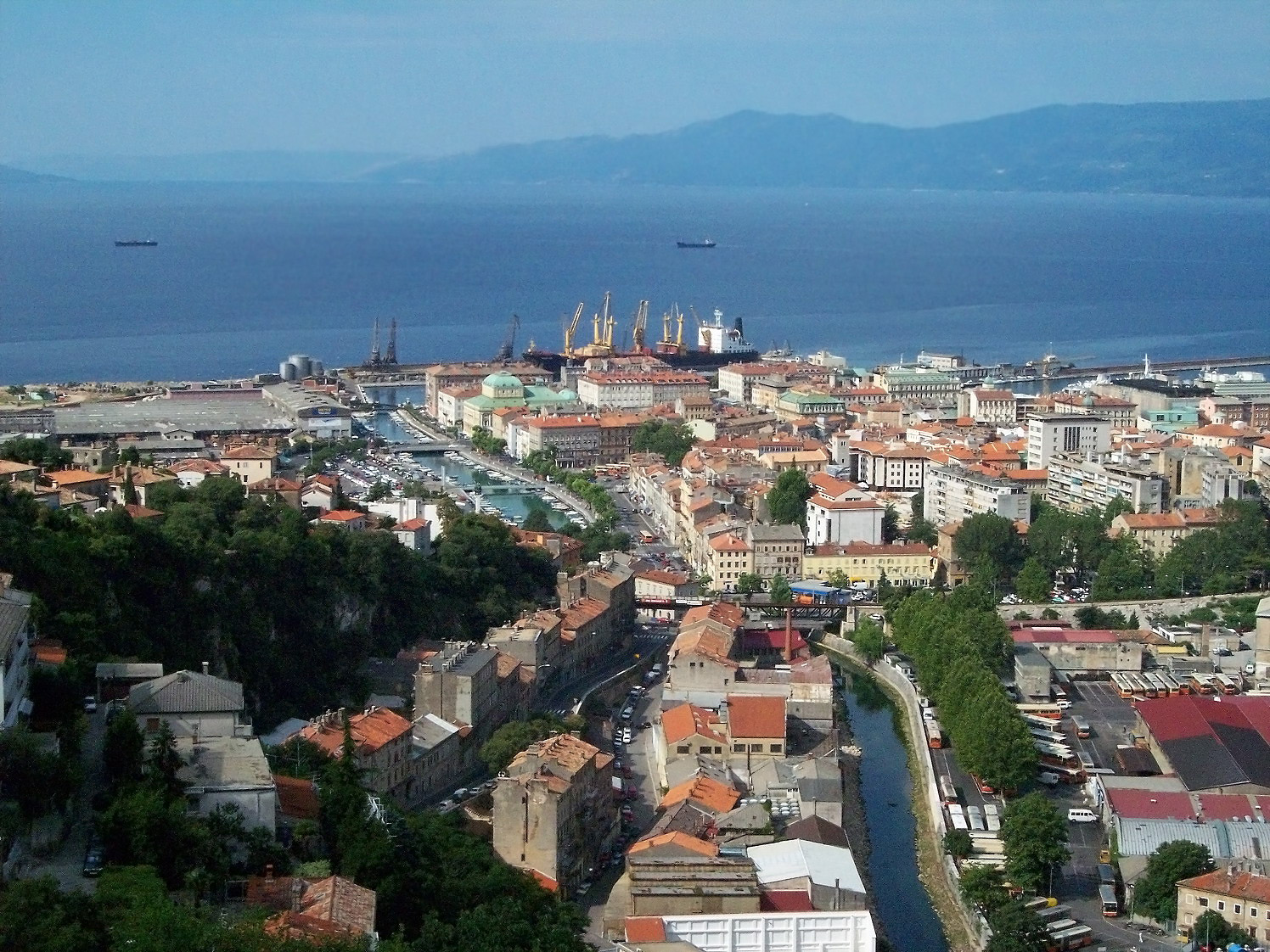 Cityscape and sea landscape in Croatia.