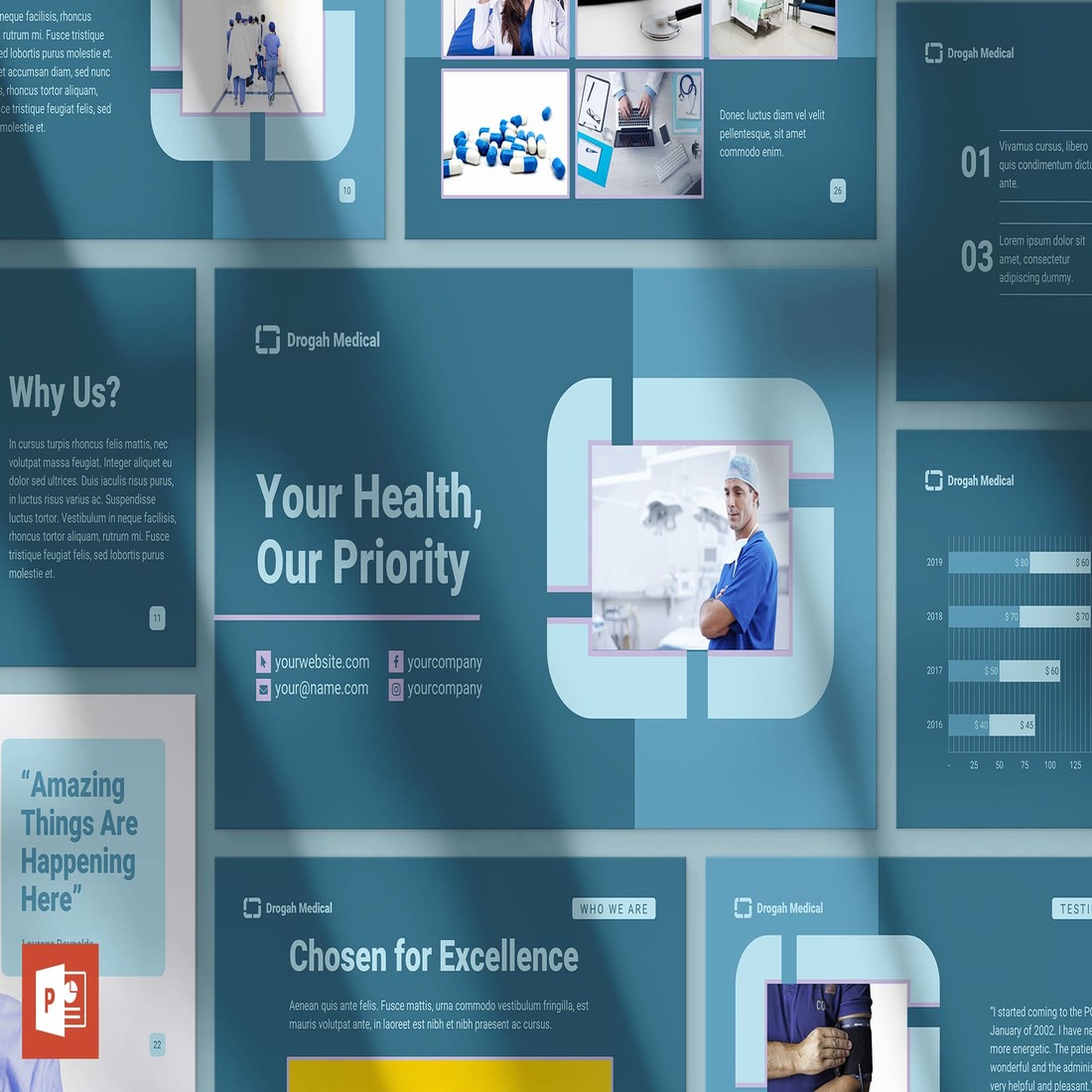 clinic powerpoint presentation template main cover.