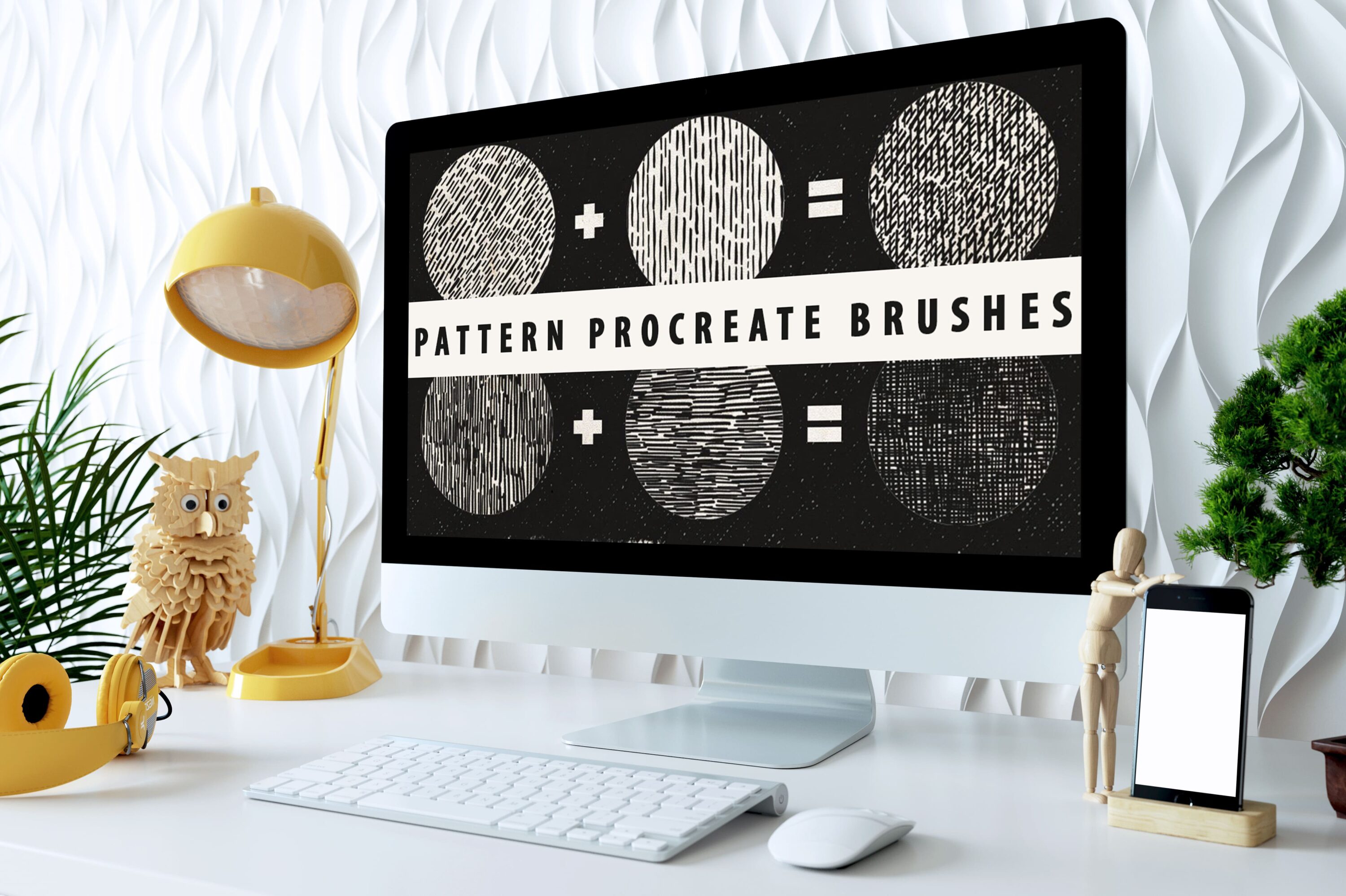 Desktop option of the Pattern Procreate brushes.