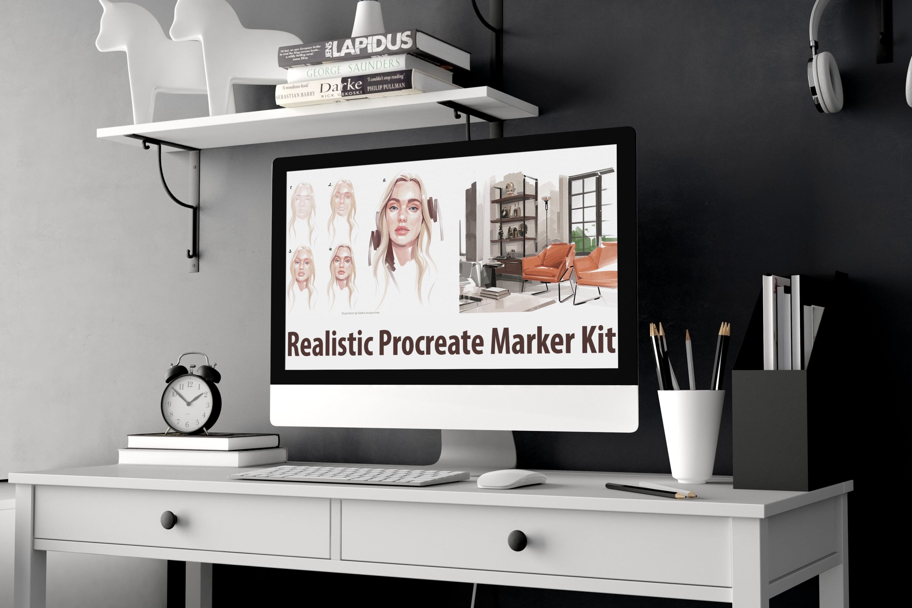 Desktop option of the Realistic Procreate Marker Kit.