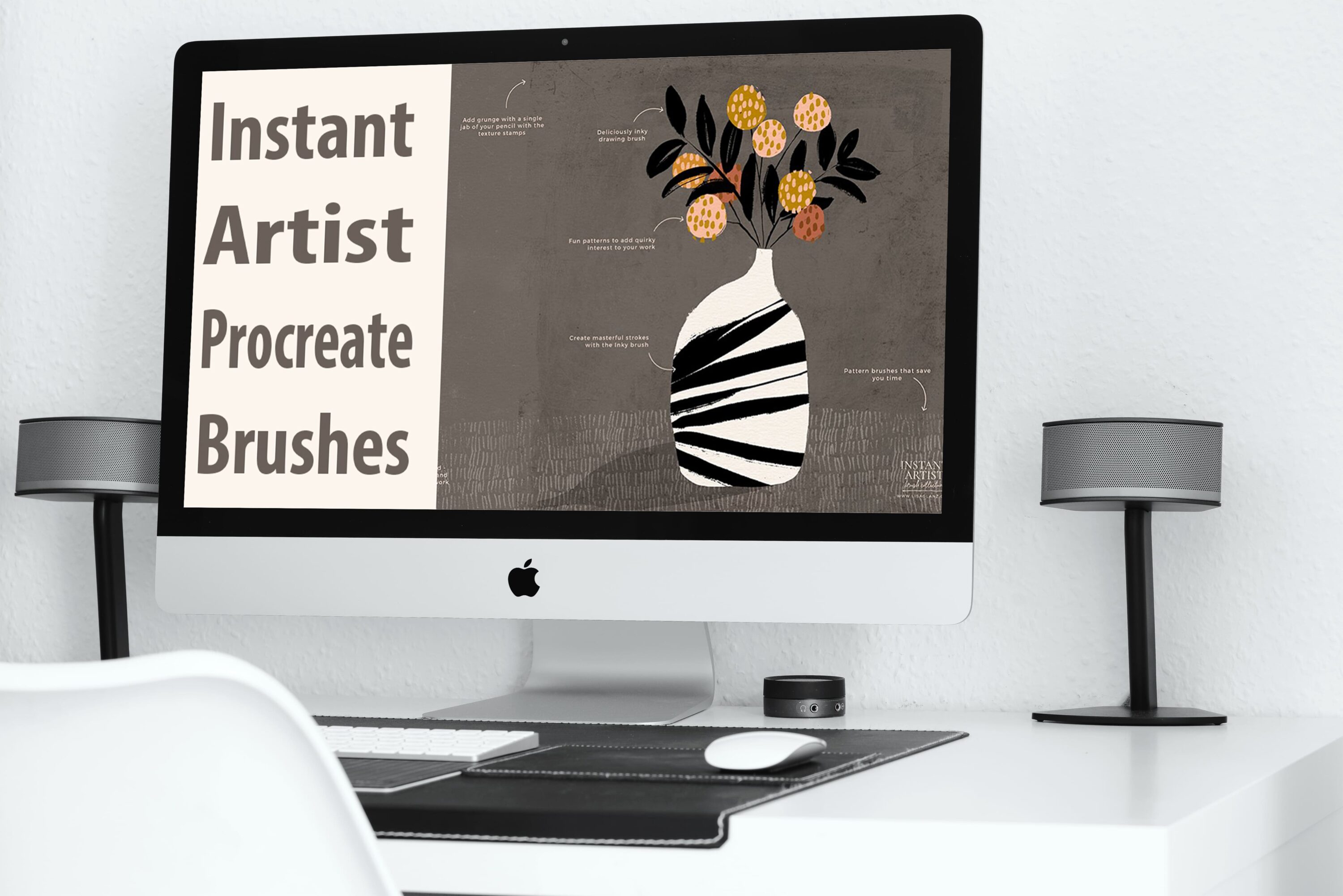 Desktop option of the Instant Artist Procreate Brushes.