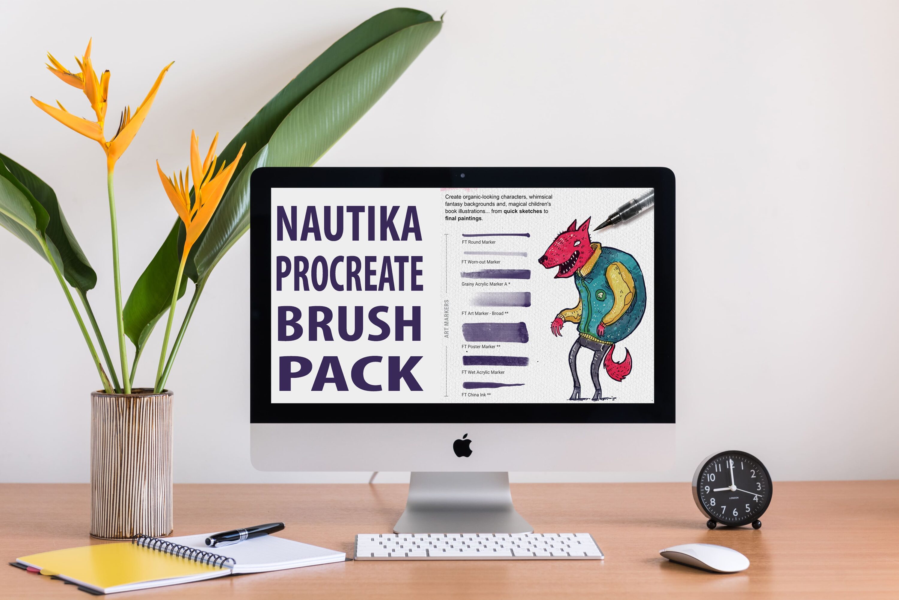 Desktop option of the Nautika Procreate Brush Pack.