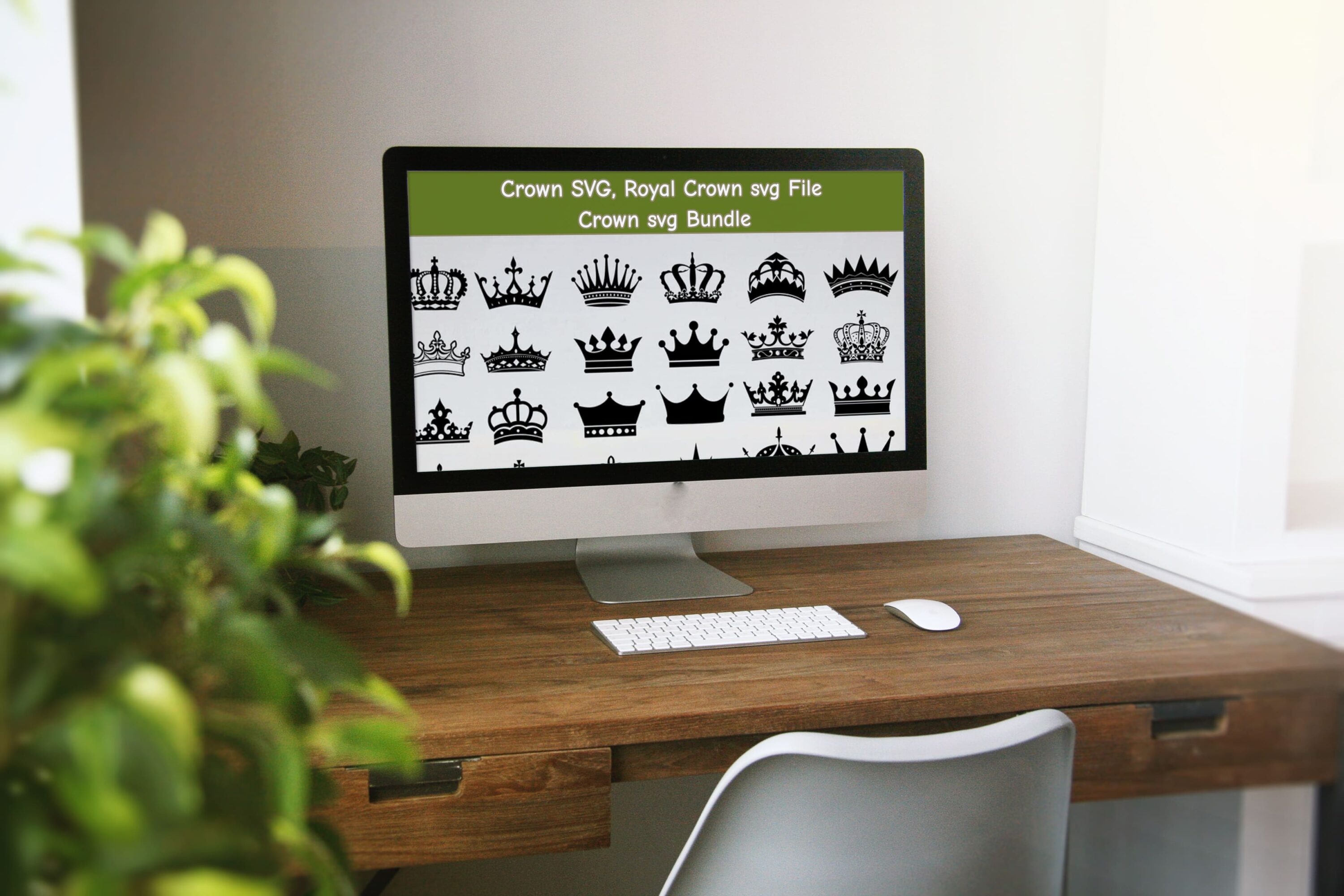 Desktop option of the Royal Crown SVG Bundle.