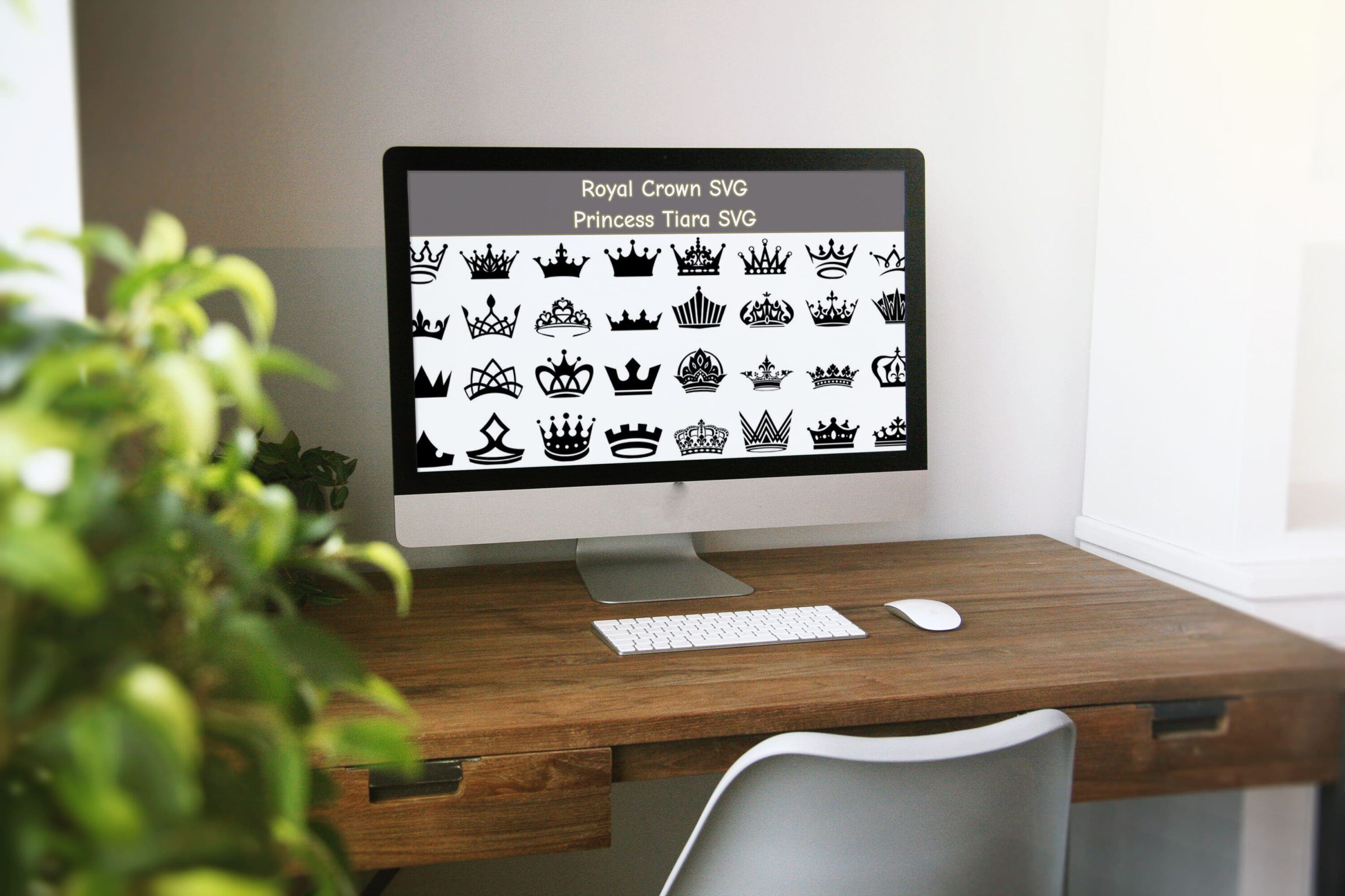 Desktop option of the Queen Crown SVG Files.