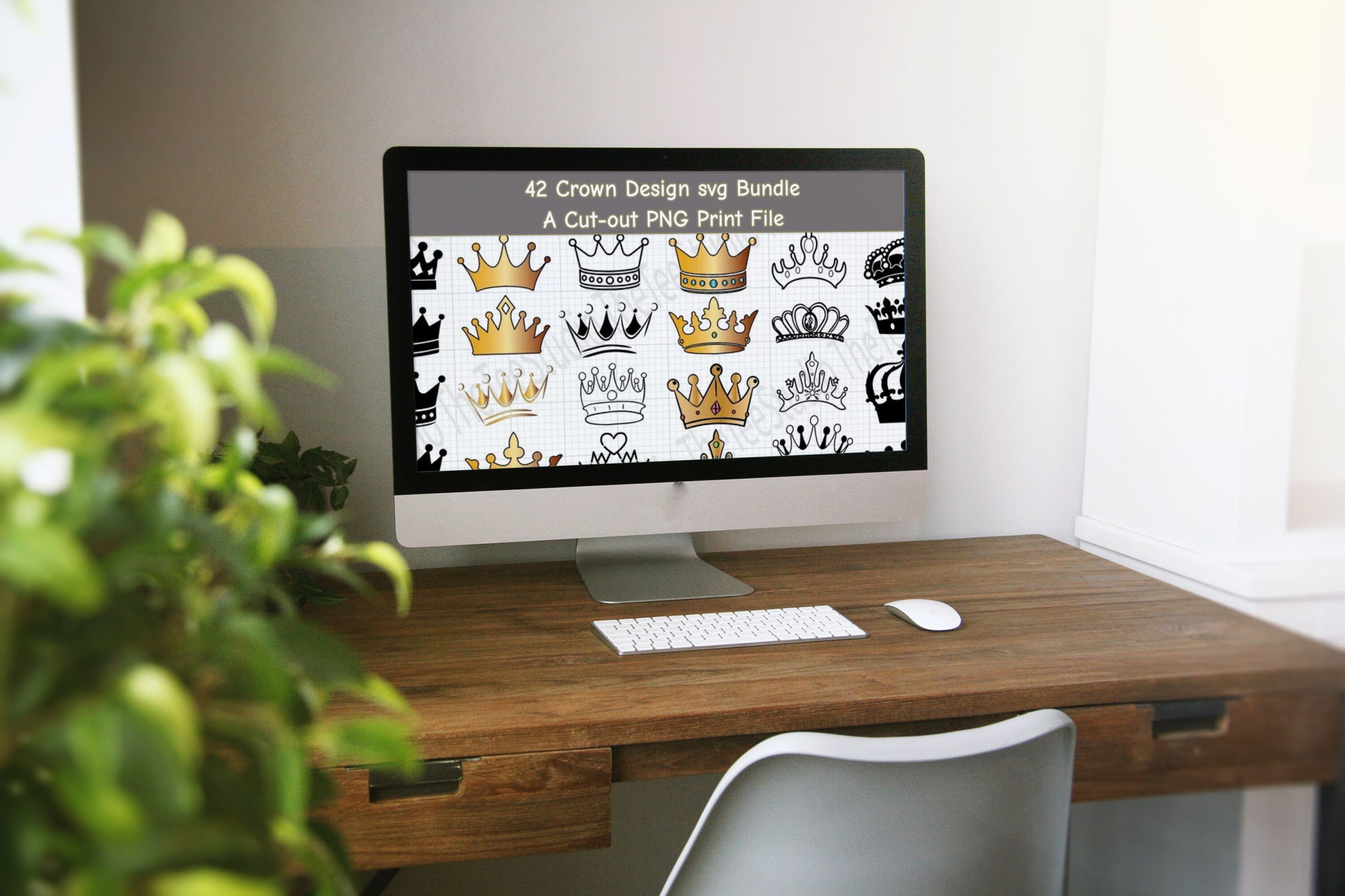 Desktop option of the 42 Crown Design Svg Bundle.
