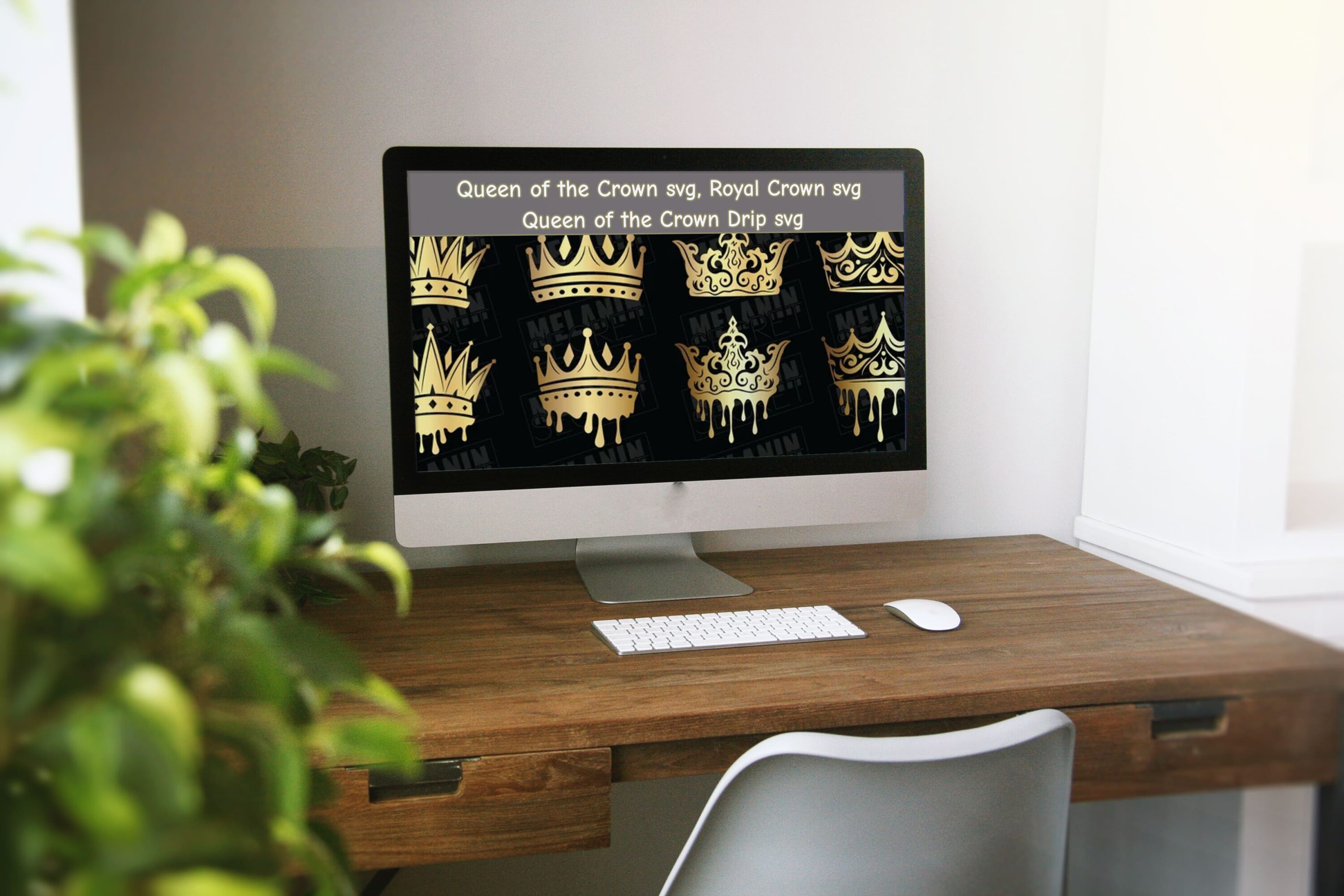 Desktop option of the Crown Drip Svg Files.