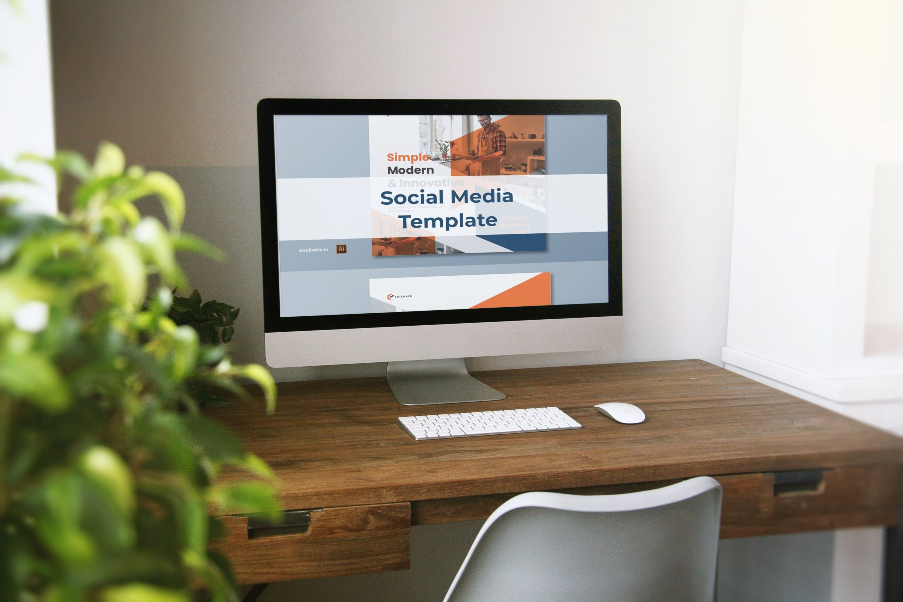 Desktop option of the Social Media Template.