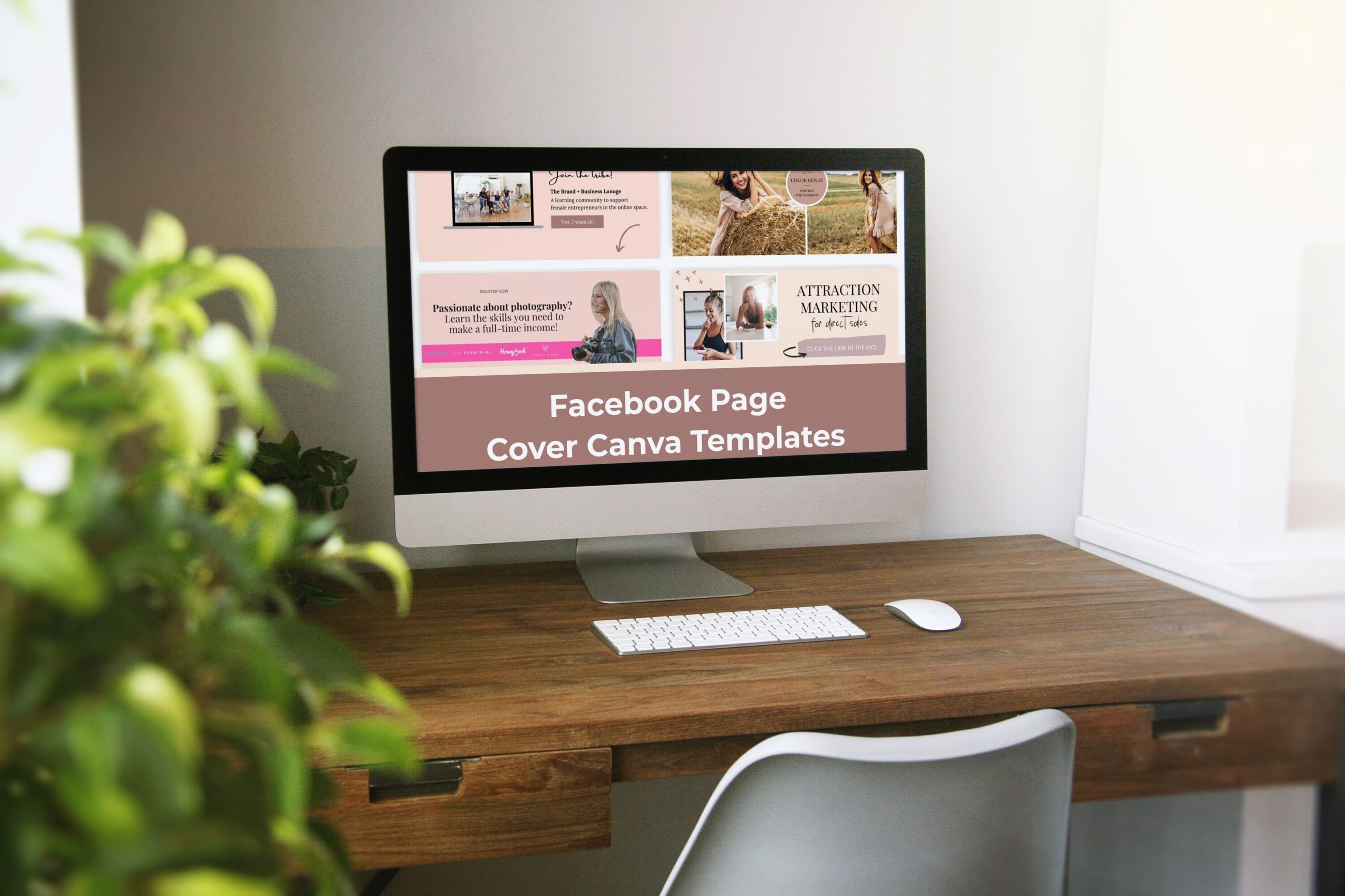Desktop option of the Facebook Page Cover Canva Templates.