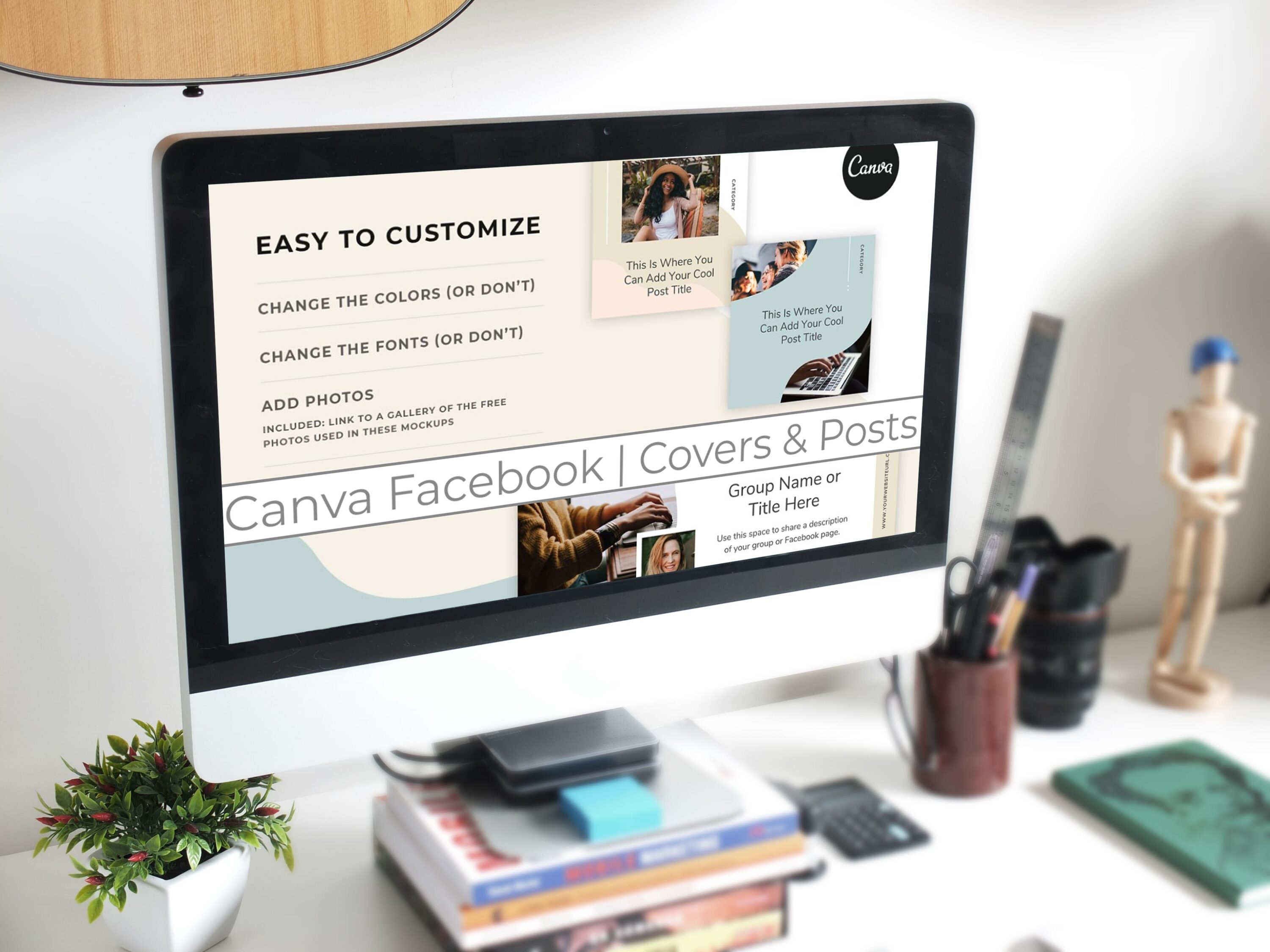 Desktop option of the Canva Facebook | Covers & Posts.
