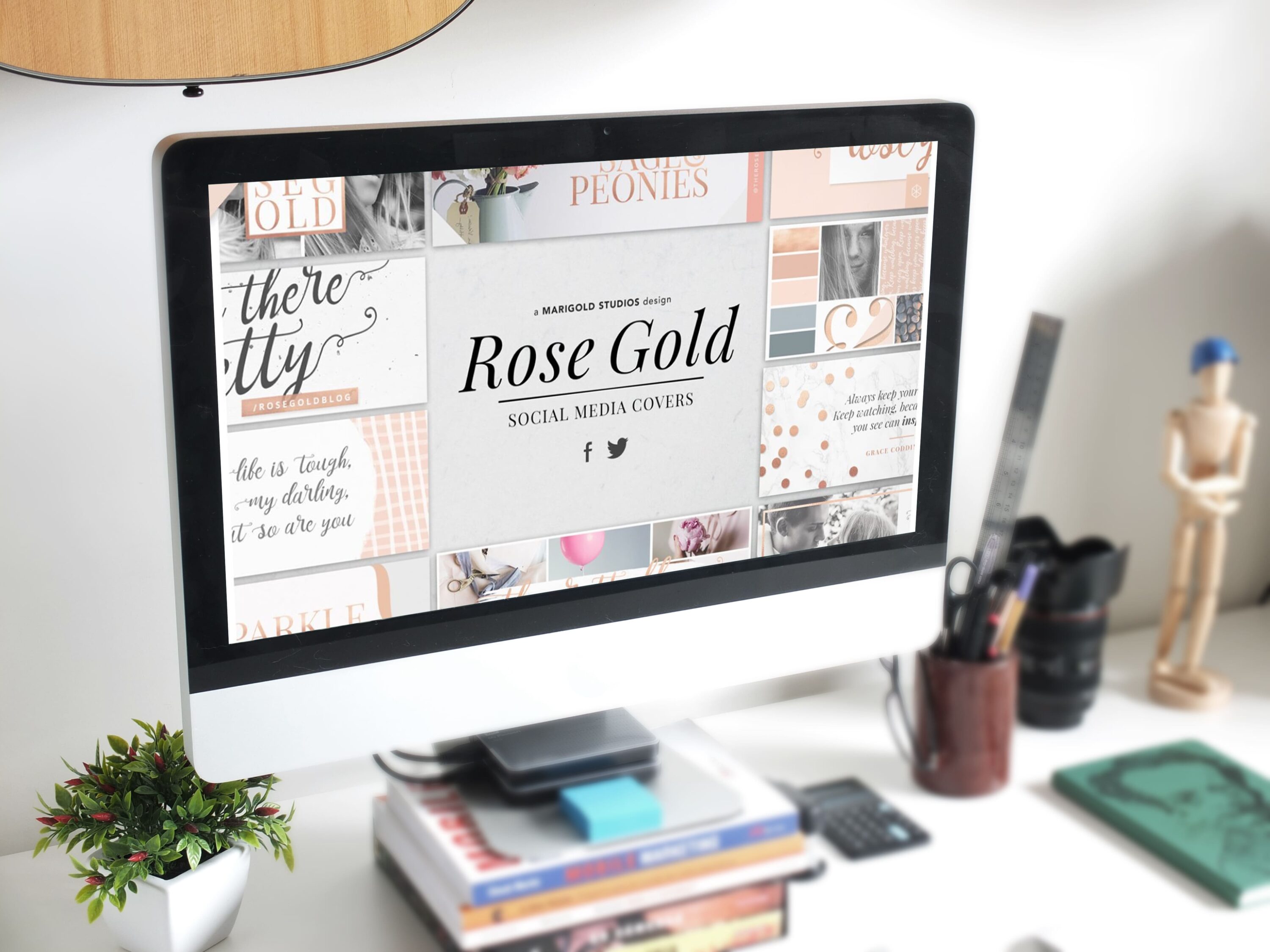 Desktop option of the ROSE GOLD | Social Media Covers.