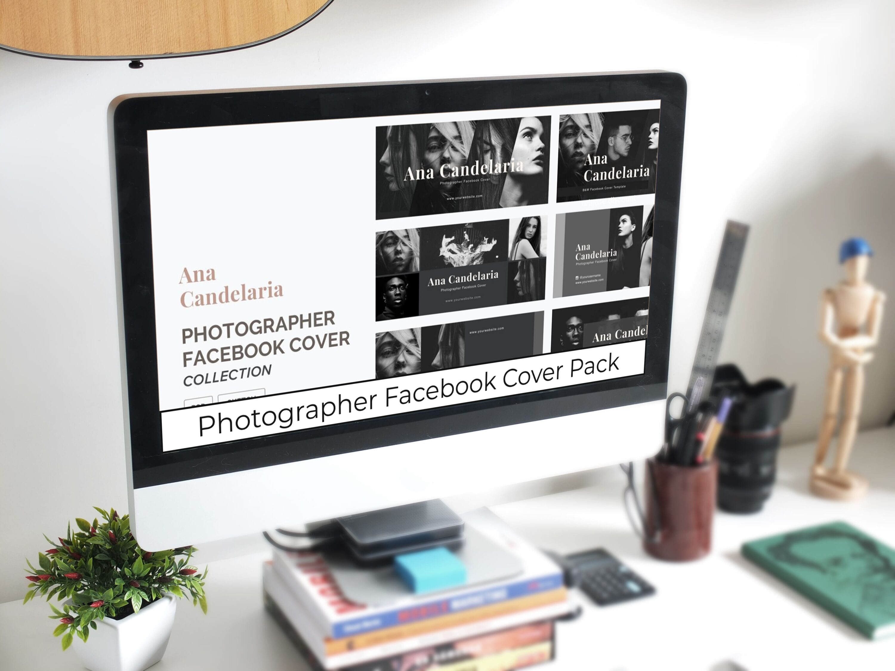 Desktop option of the Photographer Facebook Cover Pack.
