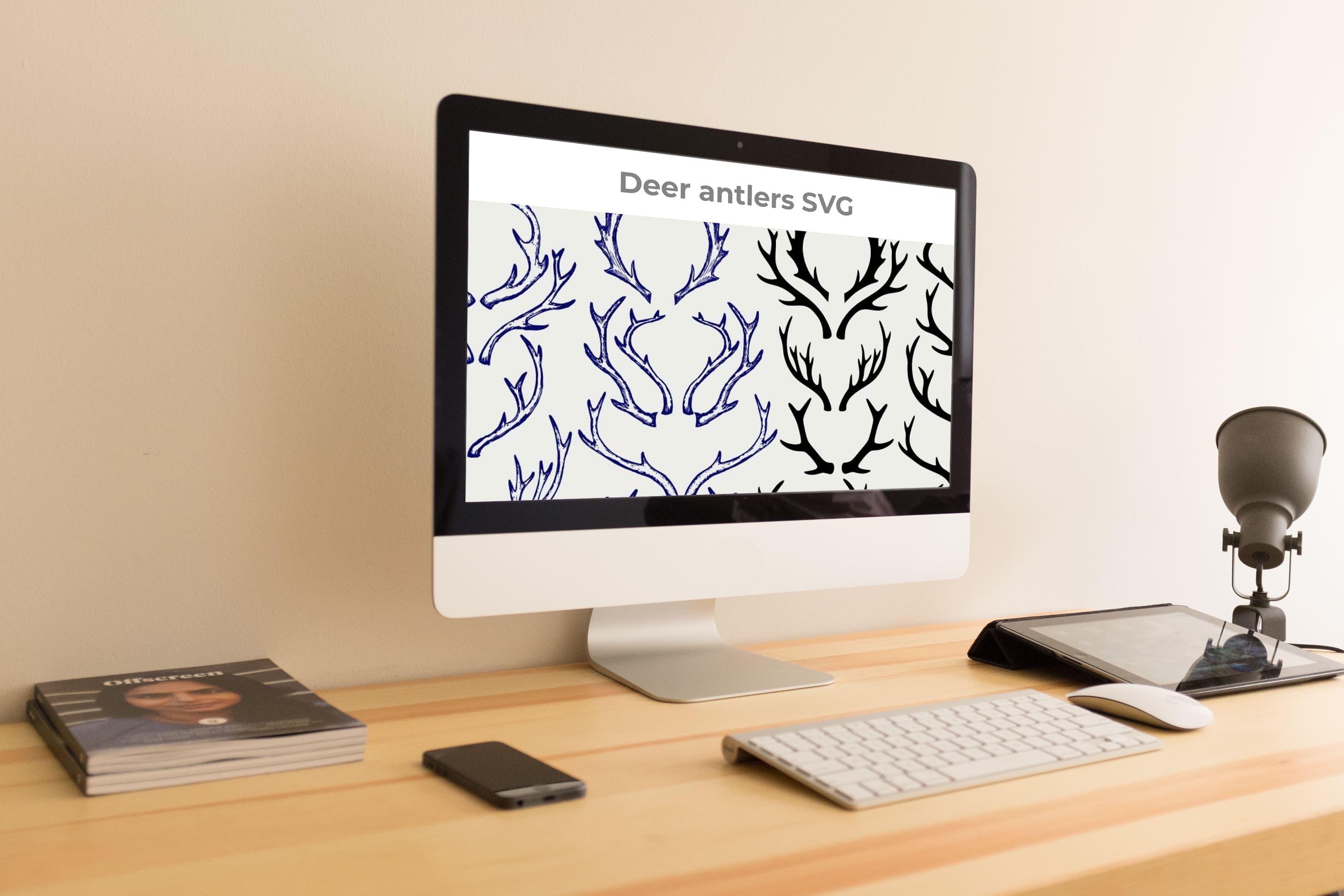 Desktop option of the Deer antlers SVG.