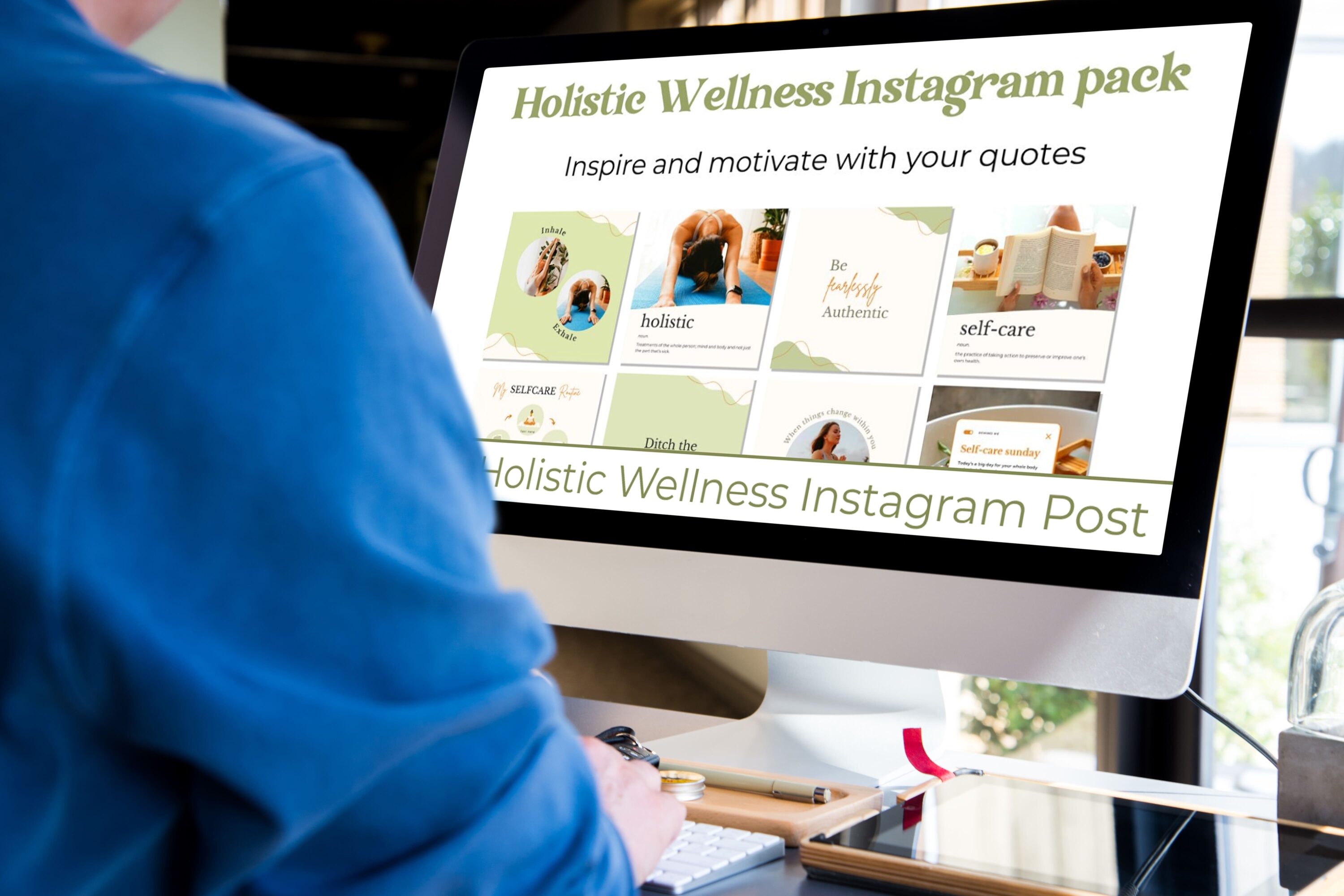 Desktop option of the 100 Holistic Wellness Instagram Post.