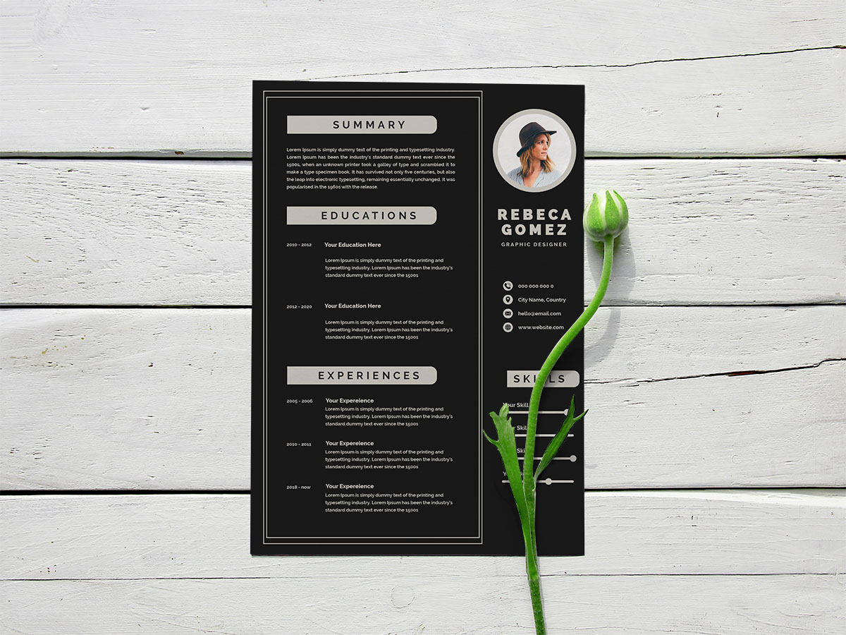 free a4 flyer with flower mockup psd 3