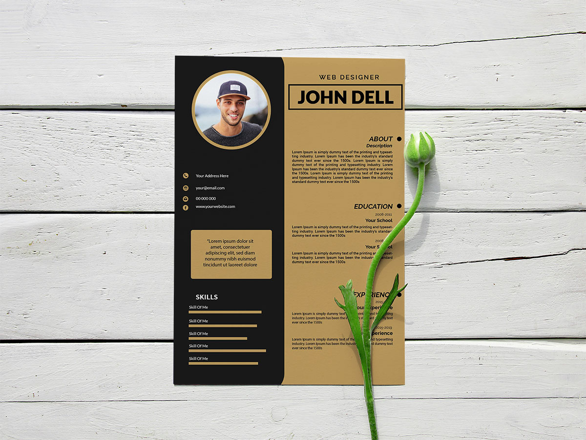 free a4 flyer with flower mockup psd 4