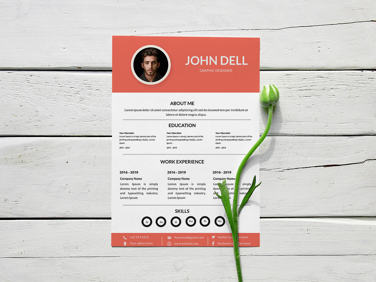 free a4 flyer with flower mockup psd 5