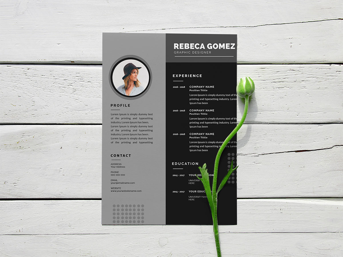 free a4 flyer with flower mockup psd 6