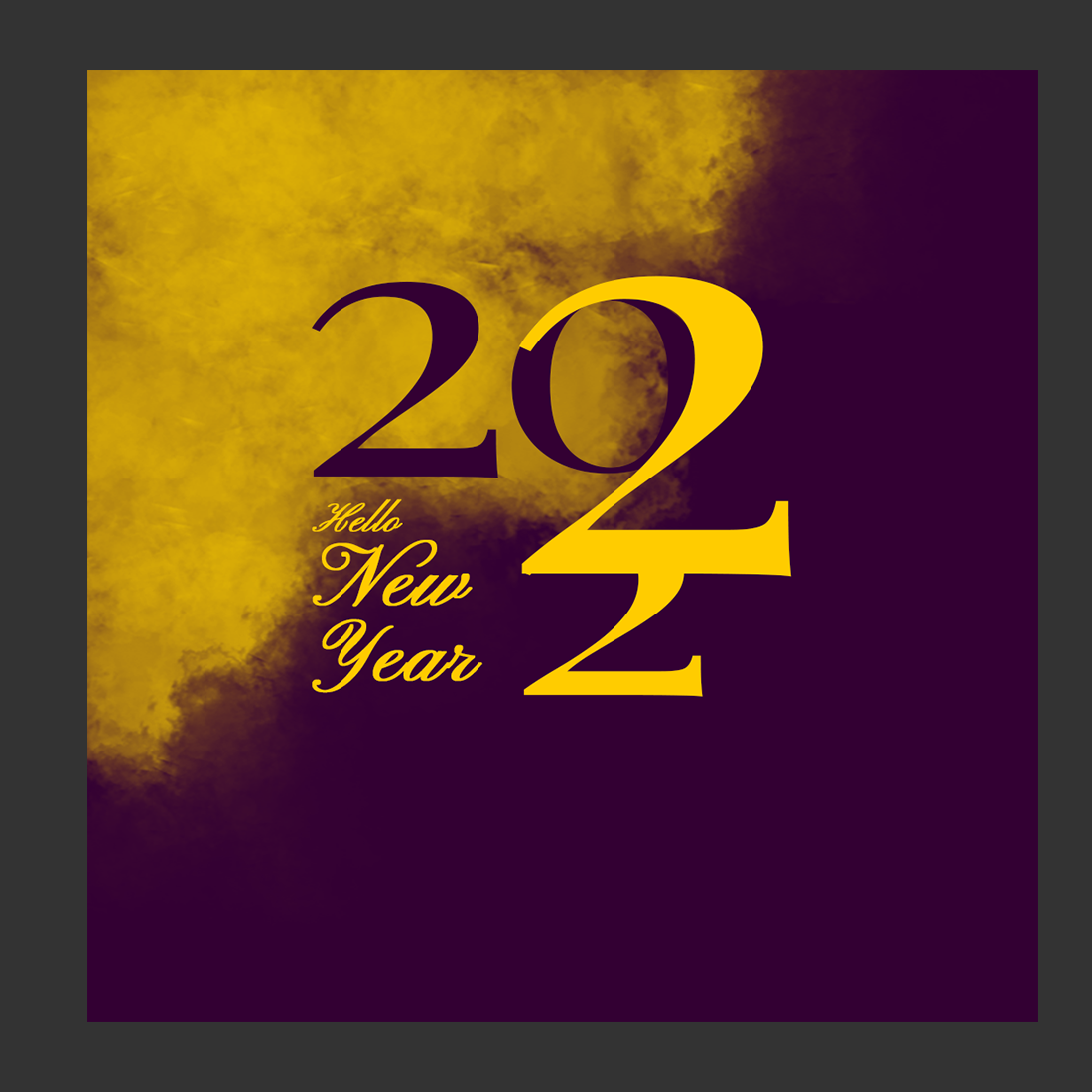 happy new year 2022 social media post with yellow smoke 3