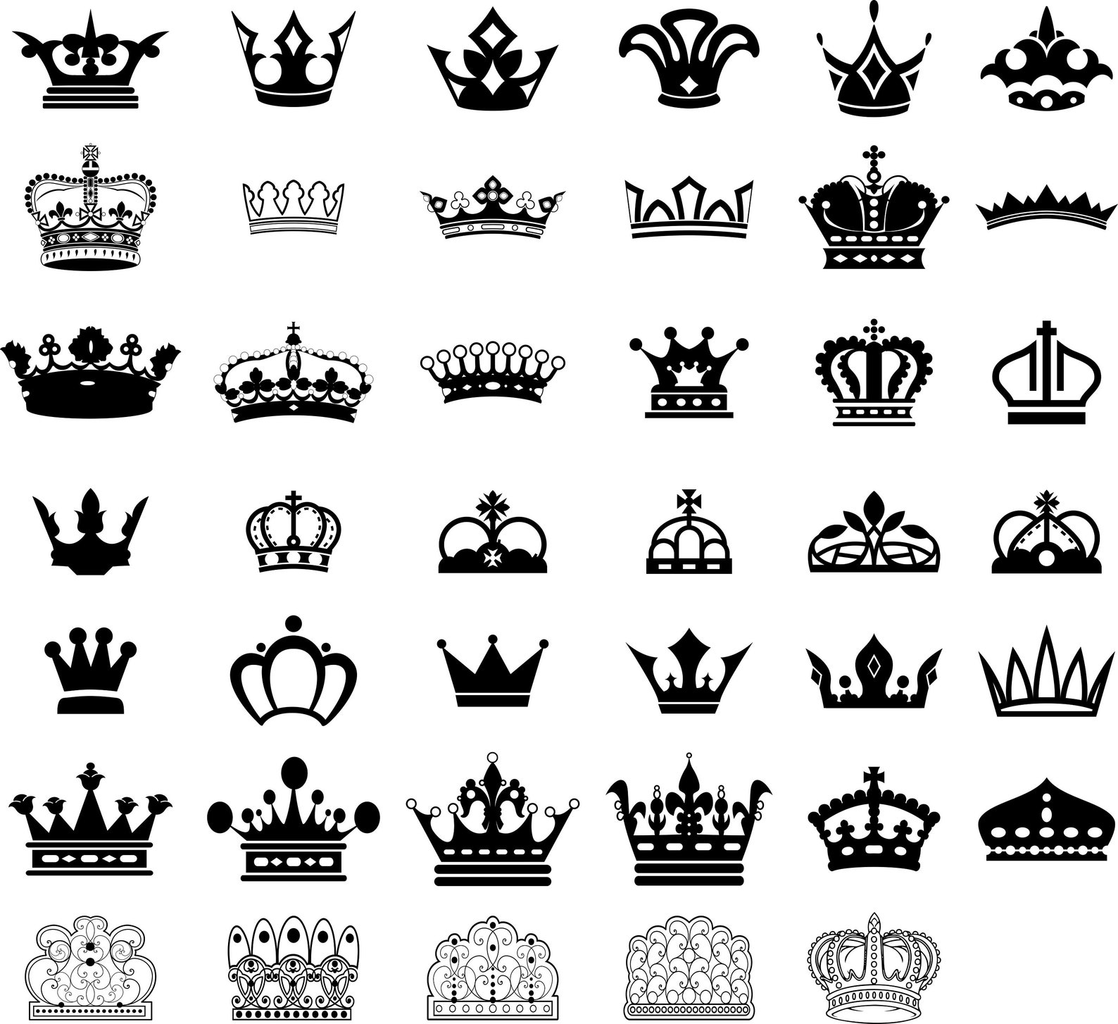 Festive black crowns.