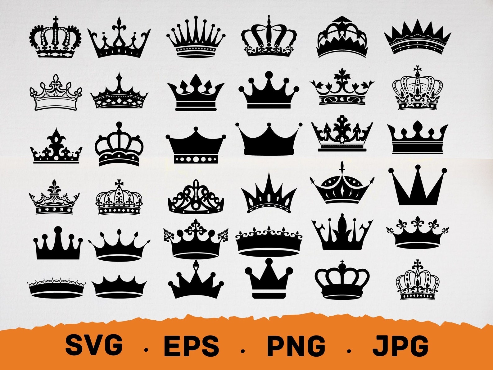 Big collection of dark crowns.