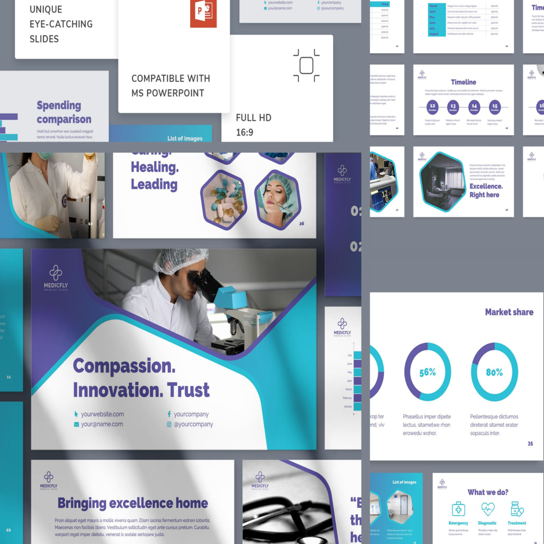 medical clinic powerpoint presentation template cover image.
