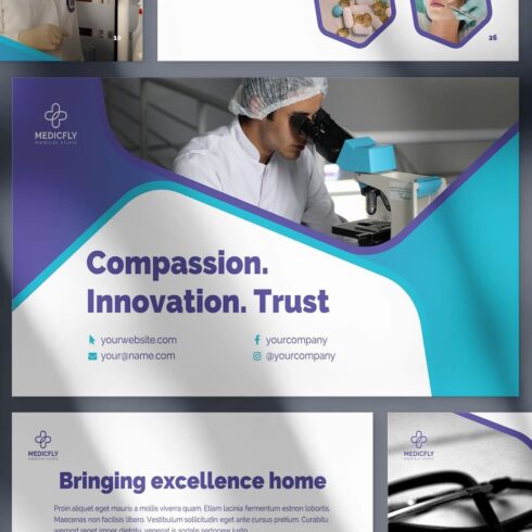 medical clinic powerpoint presentation template main cover.