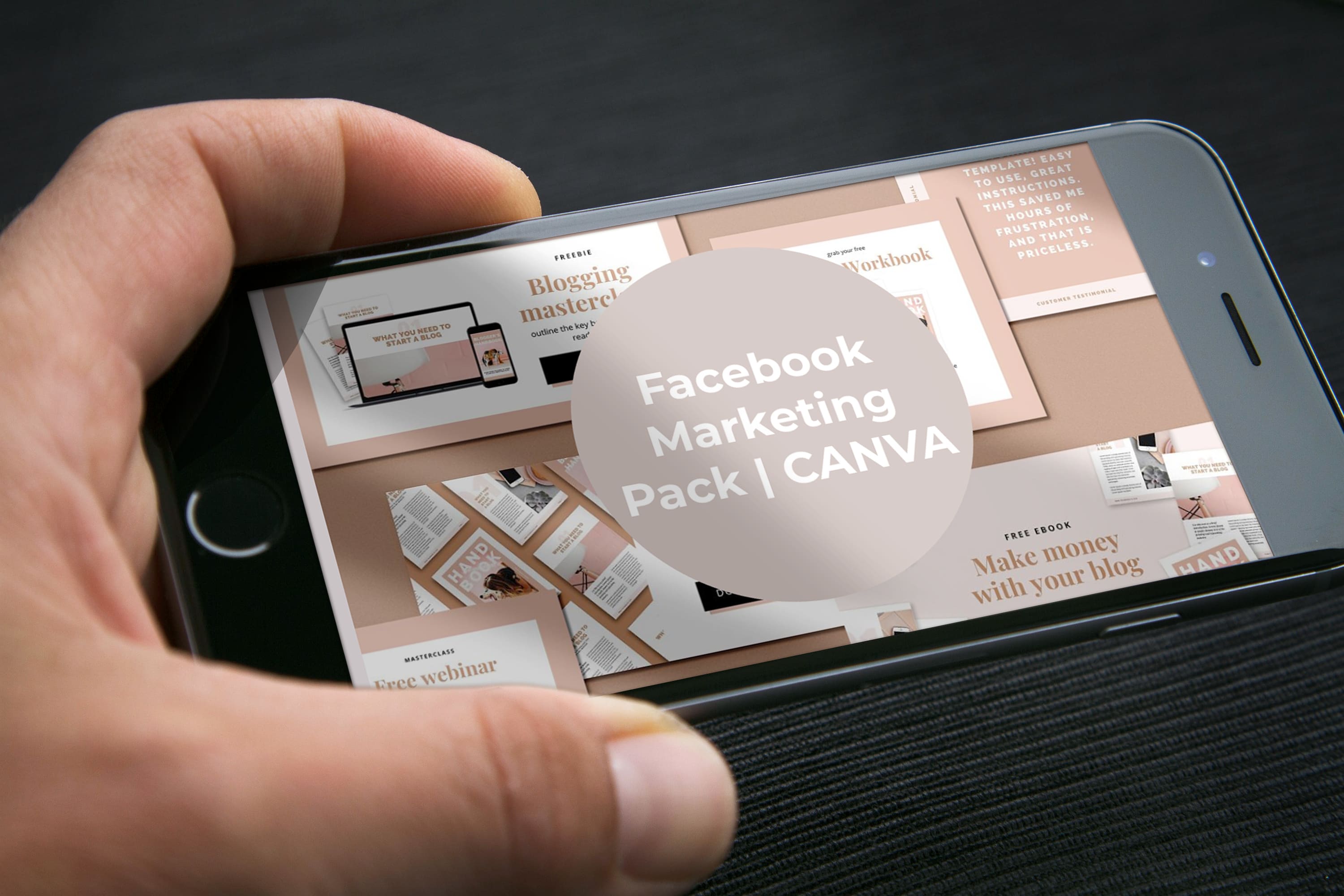 Mobile option of the Facebook Marketing Pack | CANVA.