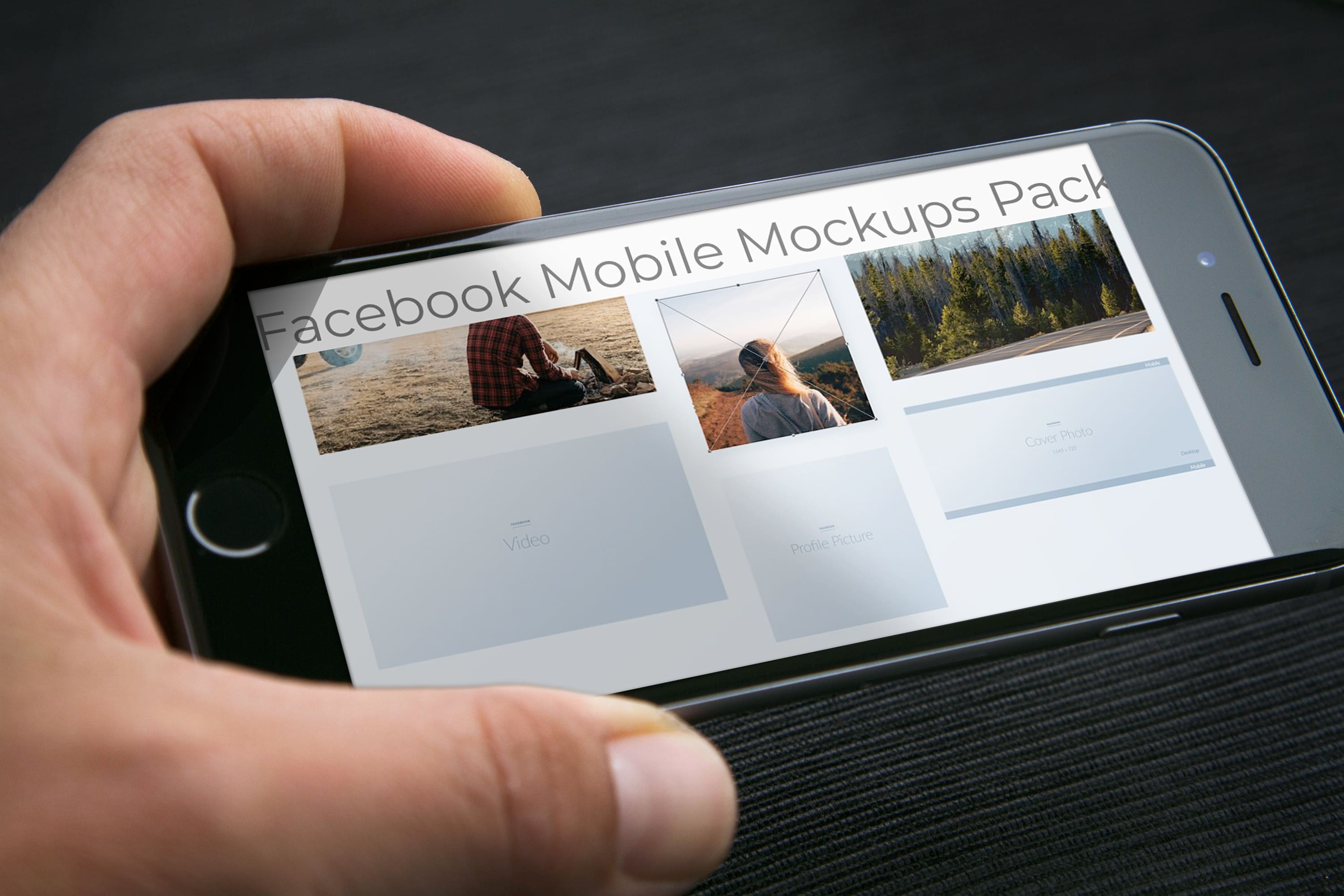 Mobile option of the Facebook Mobile Mockups Pack.