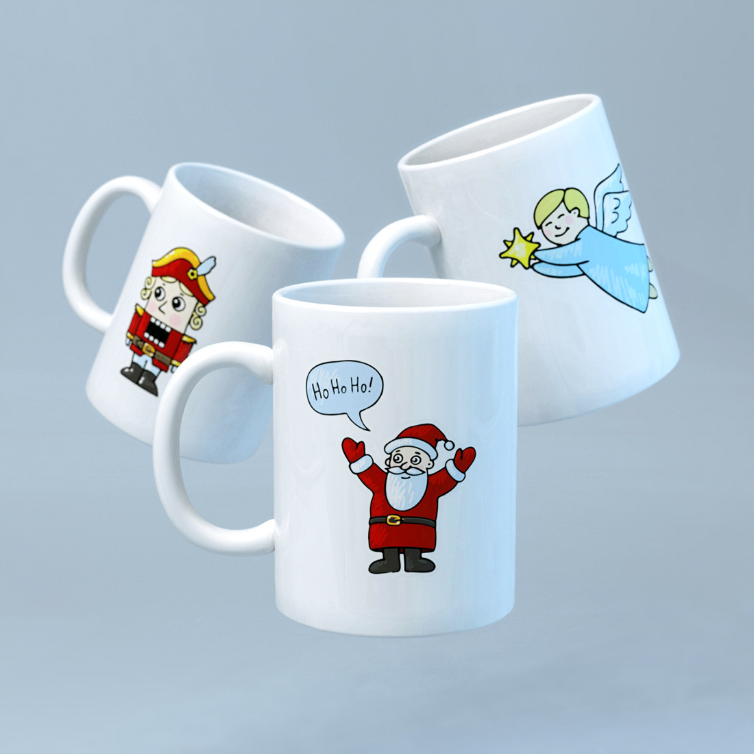 Christmas elements cup mockup.