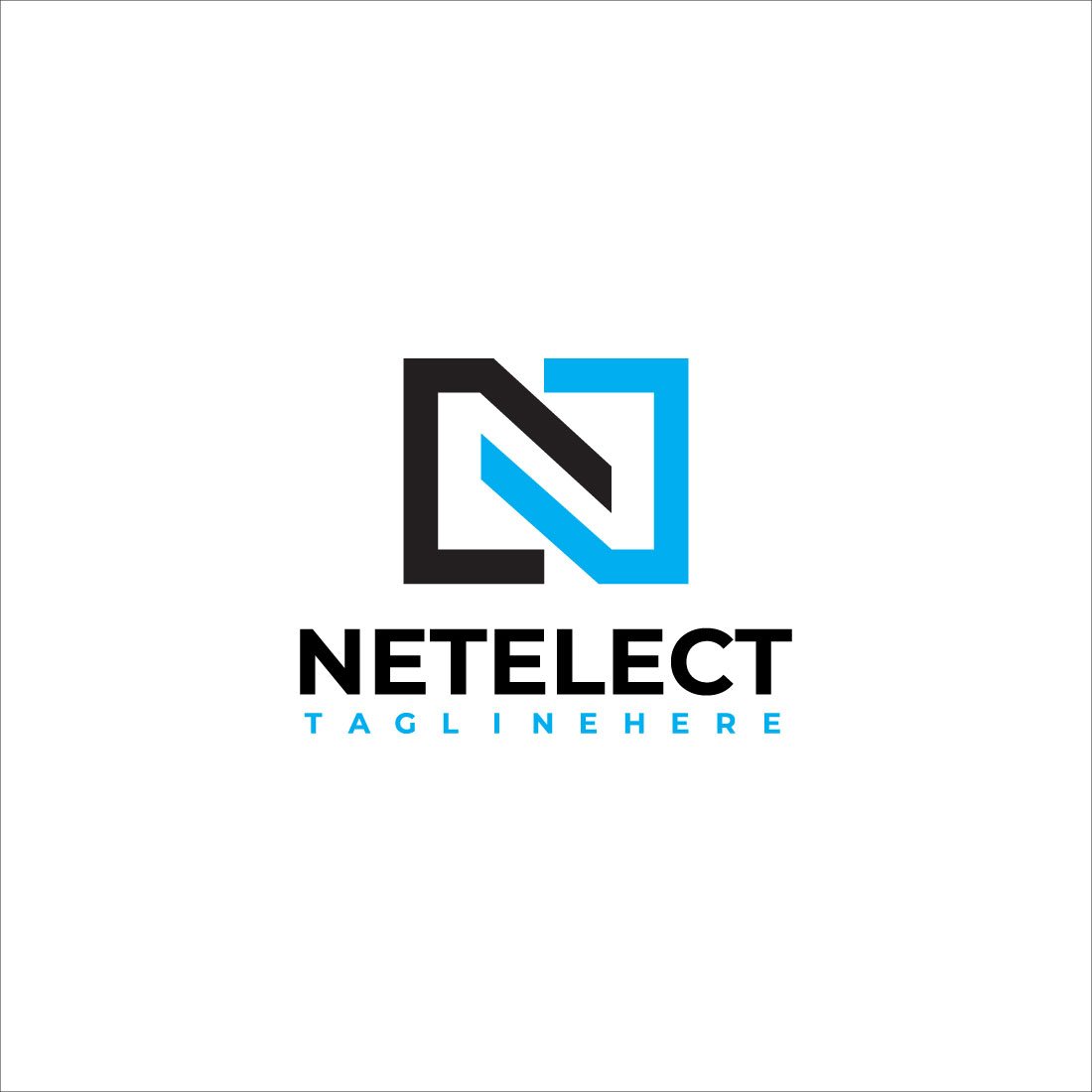 Netelect N letter Logo Design Template cover image.