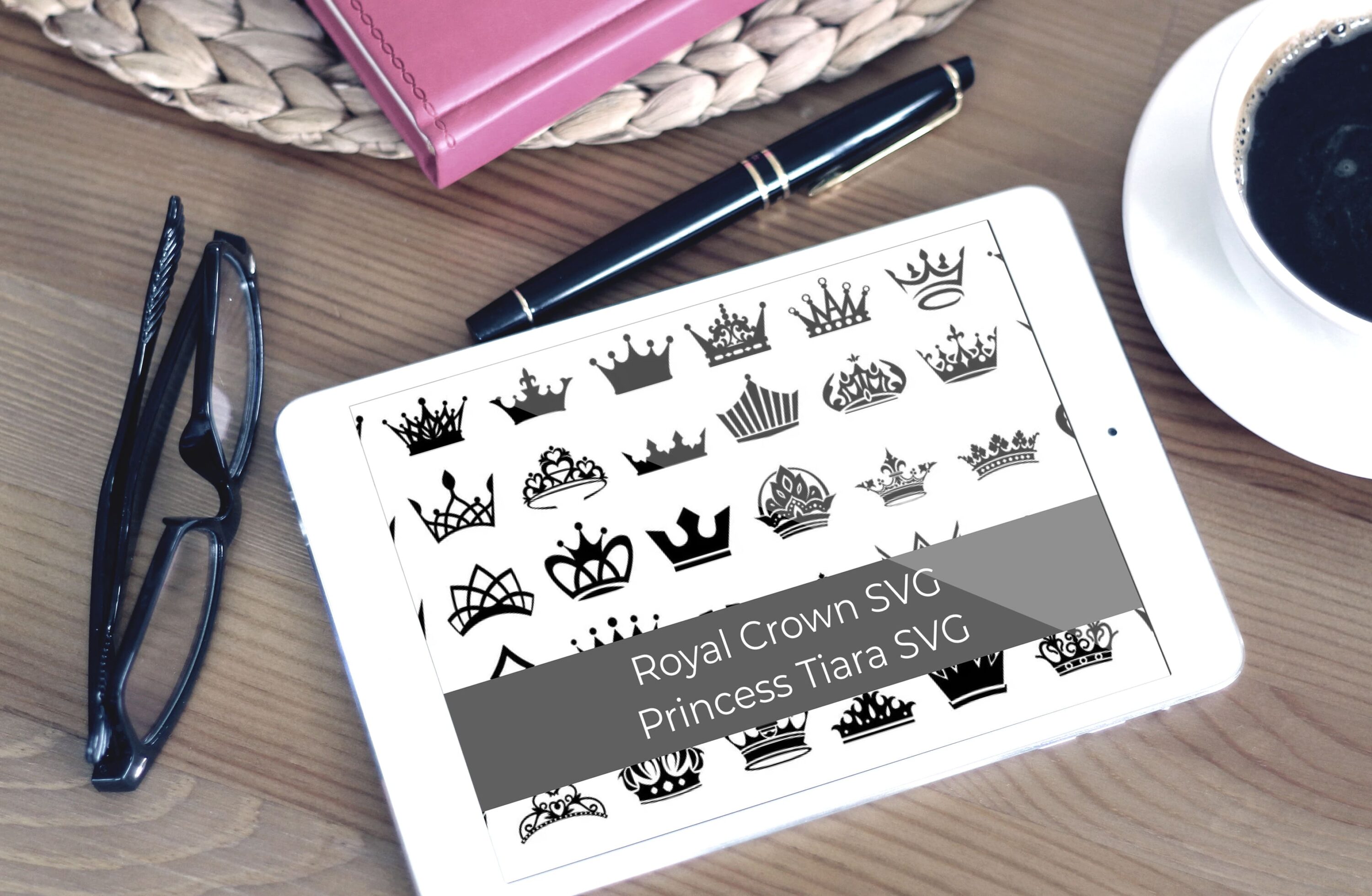 Tablet option of the Queen Crown SVG Files.