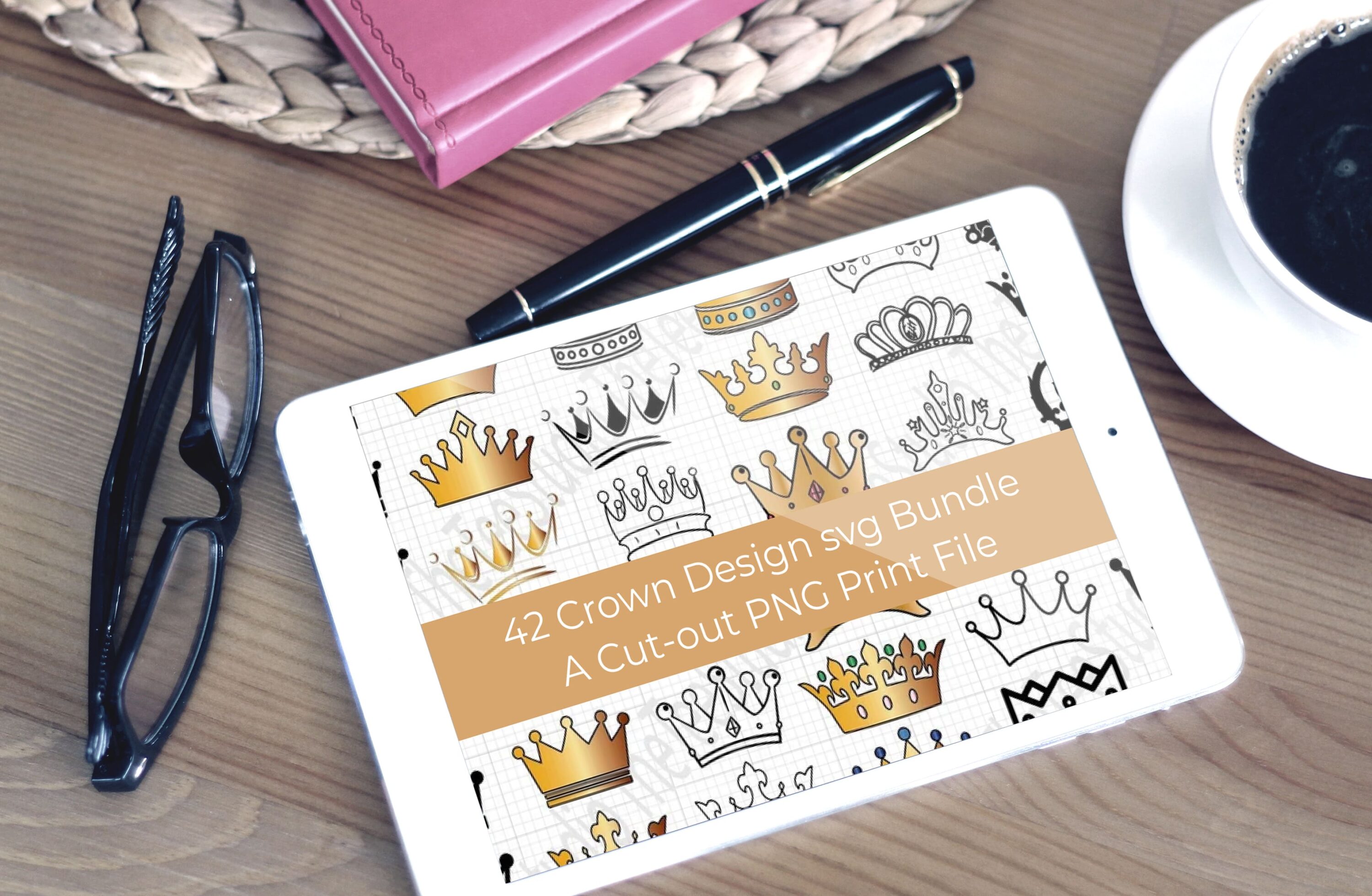 Tablet option of the 42 Crown Design Svg Bundle.