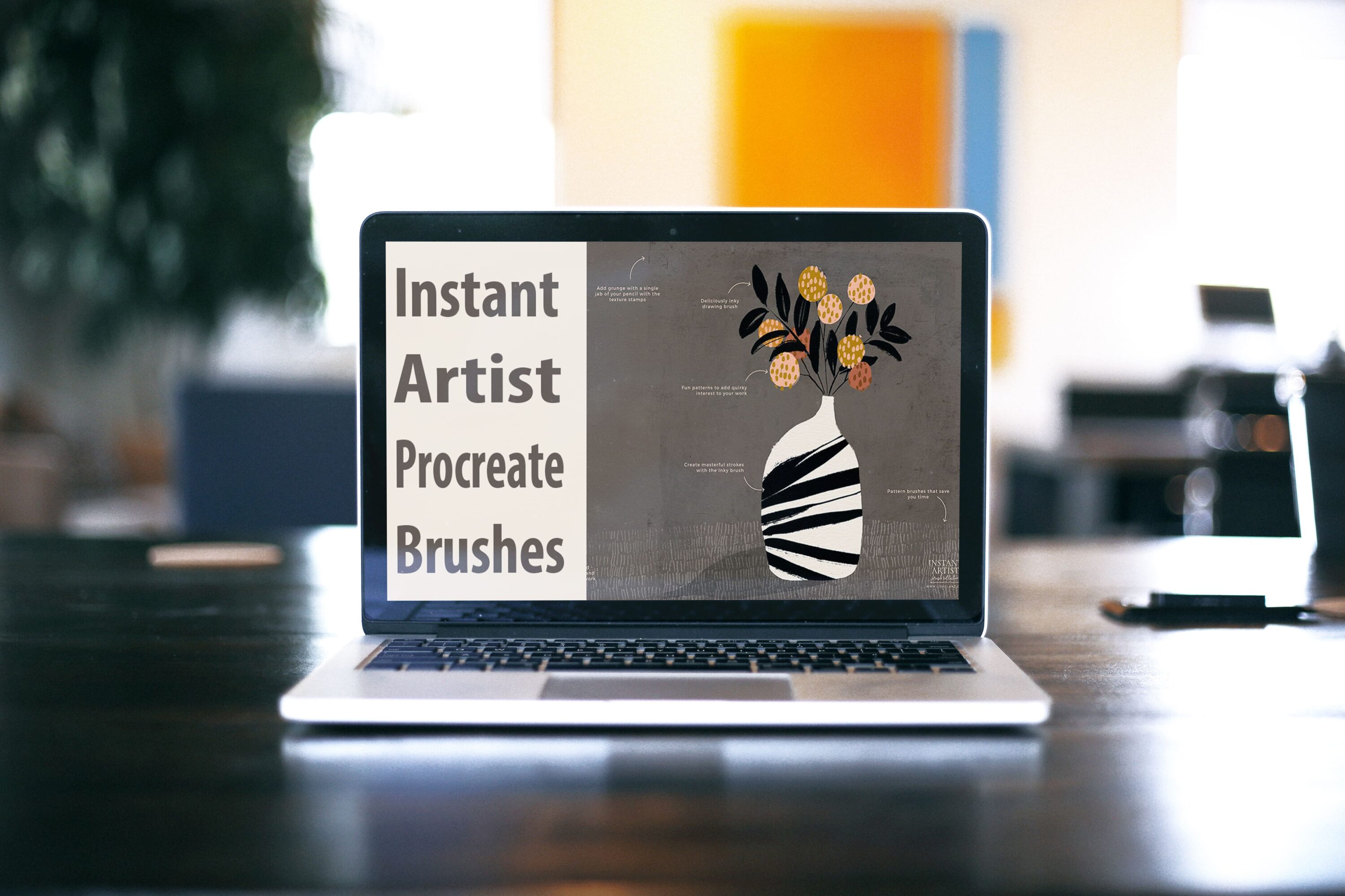 Laptop option of the Instant Artist Procreate Brushes.