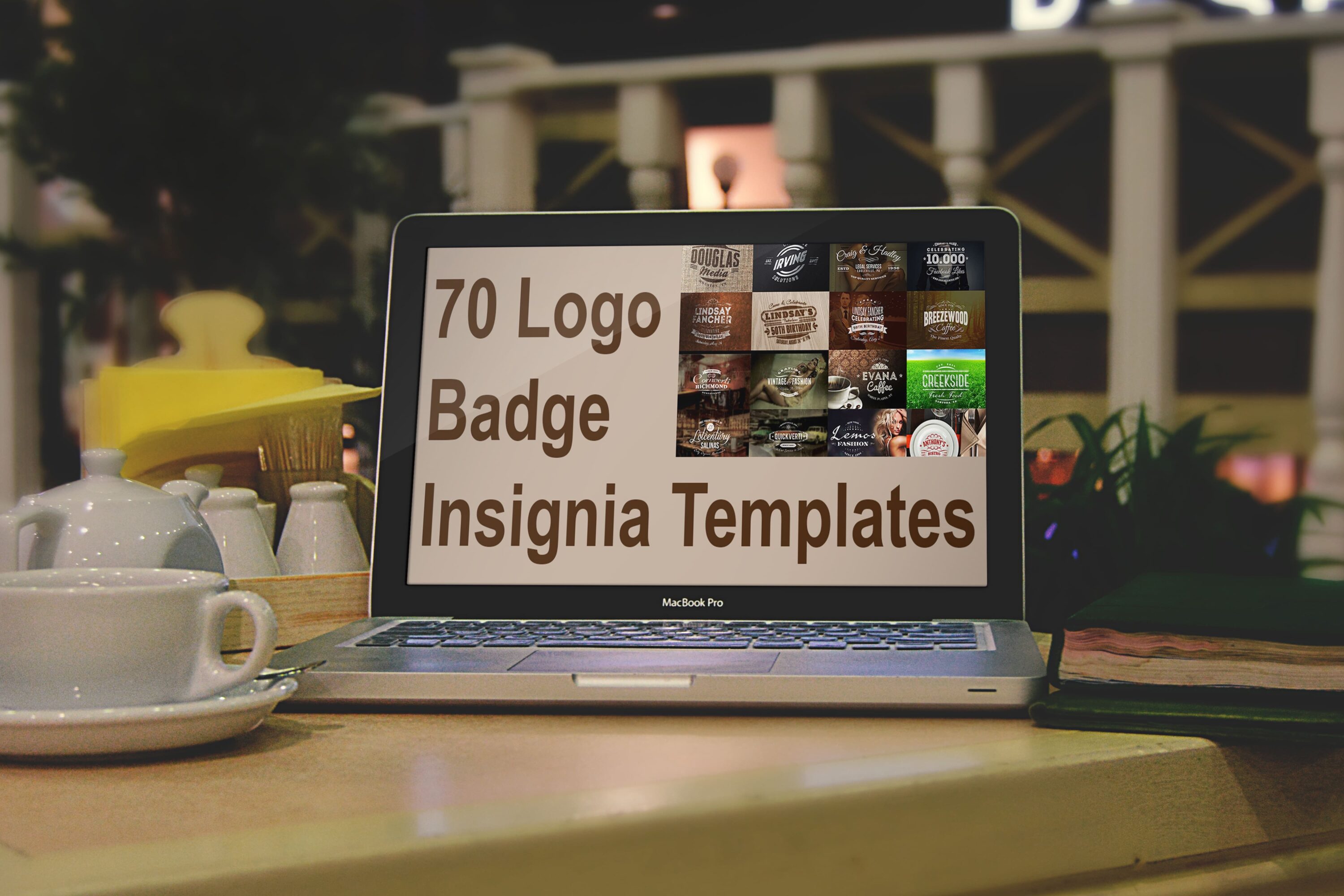 Laptop option of the 70 Logo / Badge / Insignia Templates.