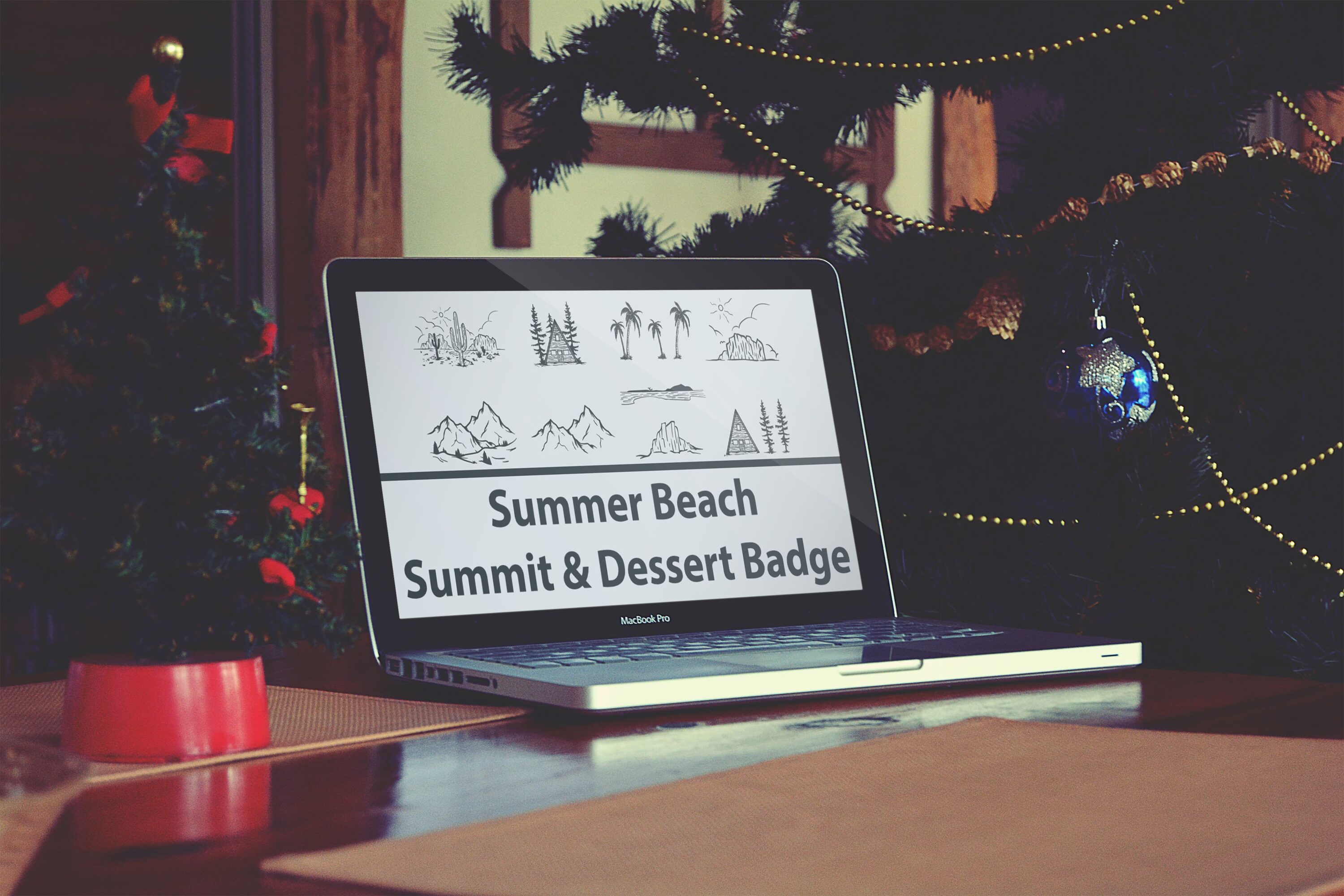 Laptop option of the Summer Beach, Summit & Dessert Badge.