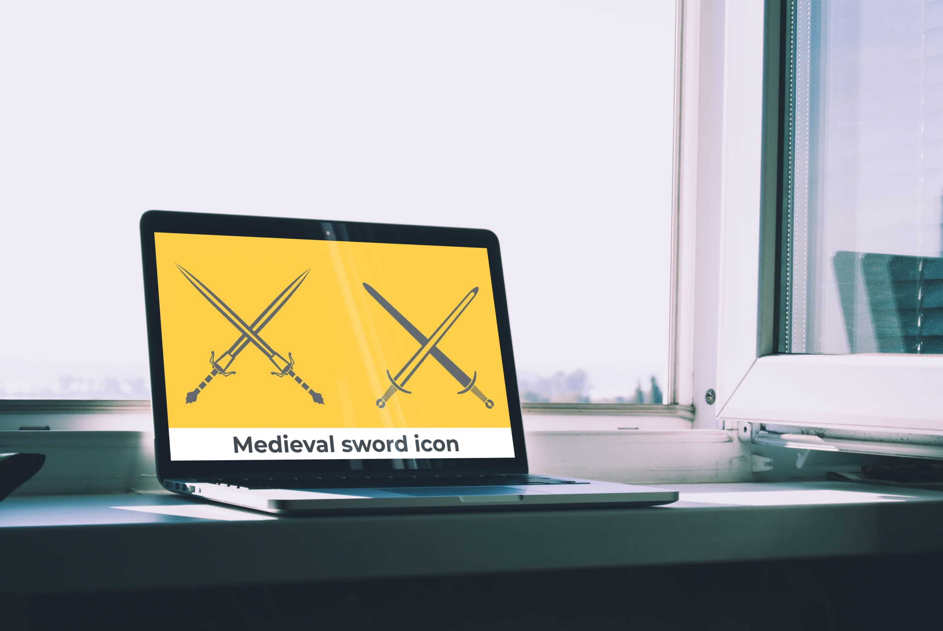 Laptop option of the Medieval sword icon.