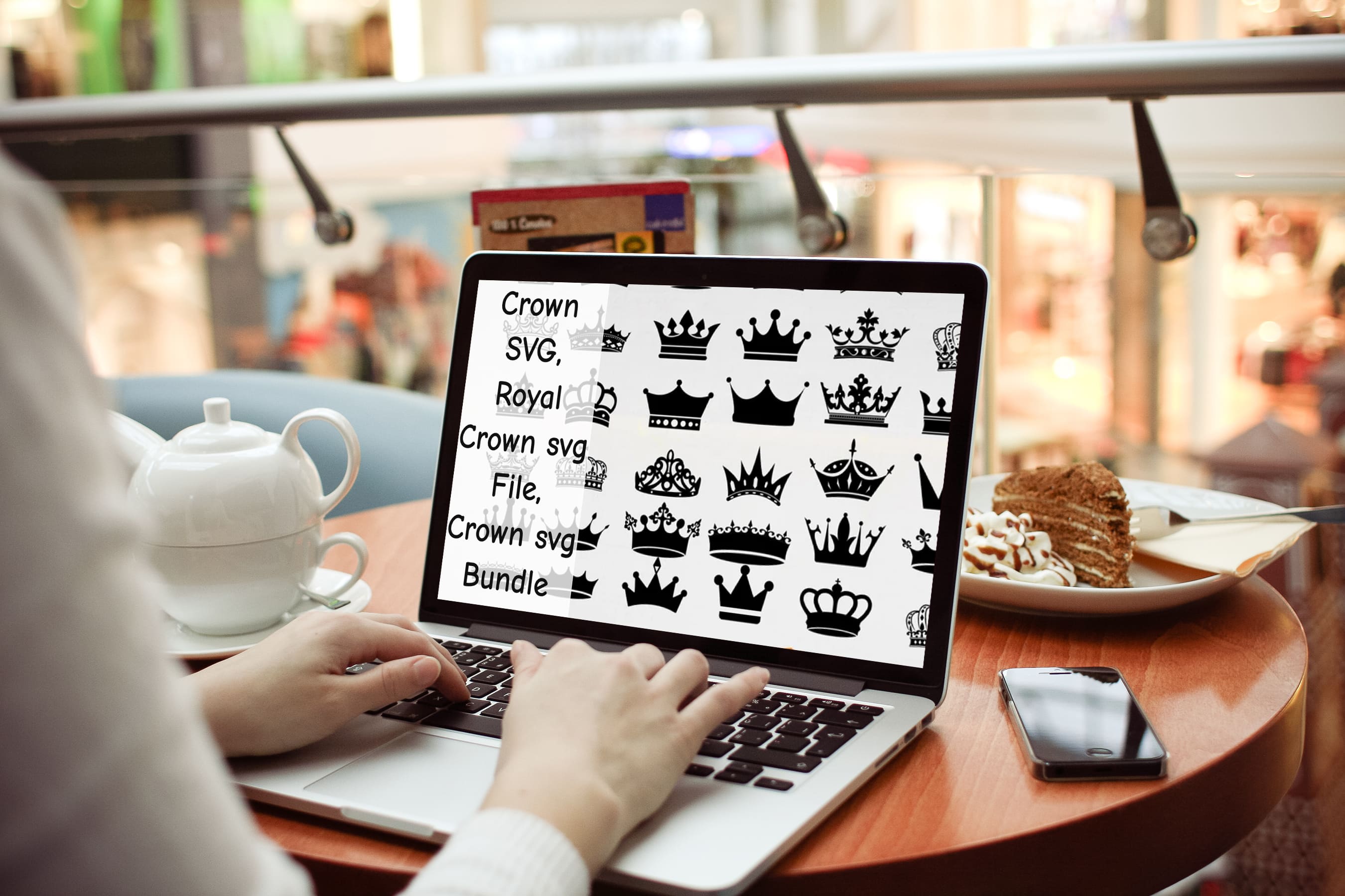 Laptop option of the Royal Crown SVG Bundle.