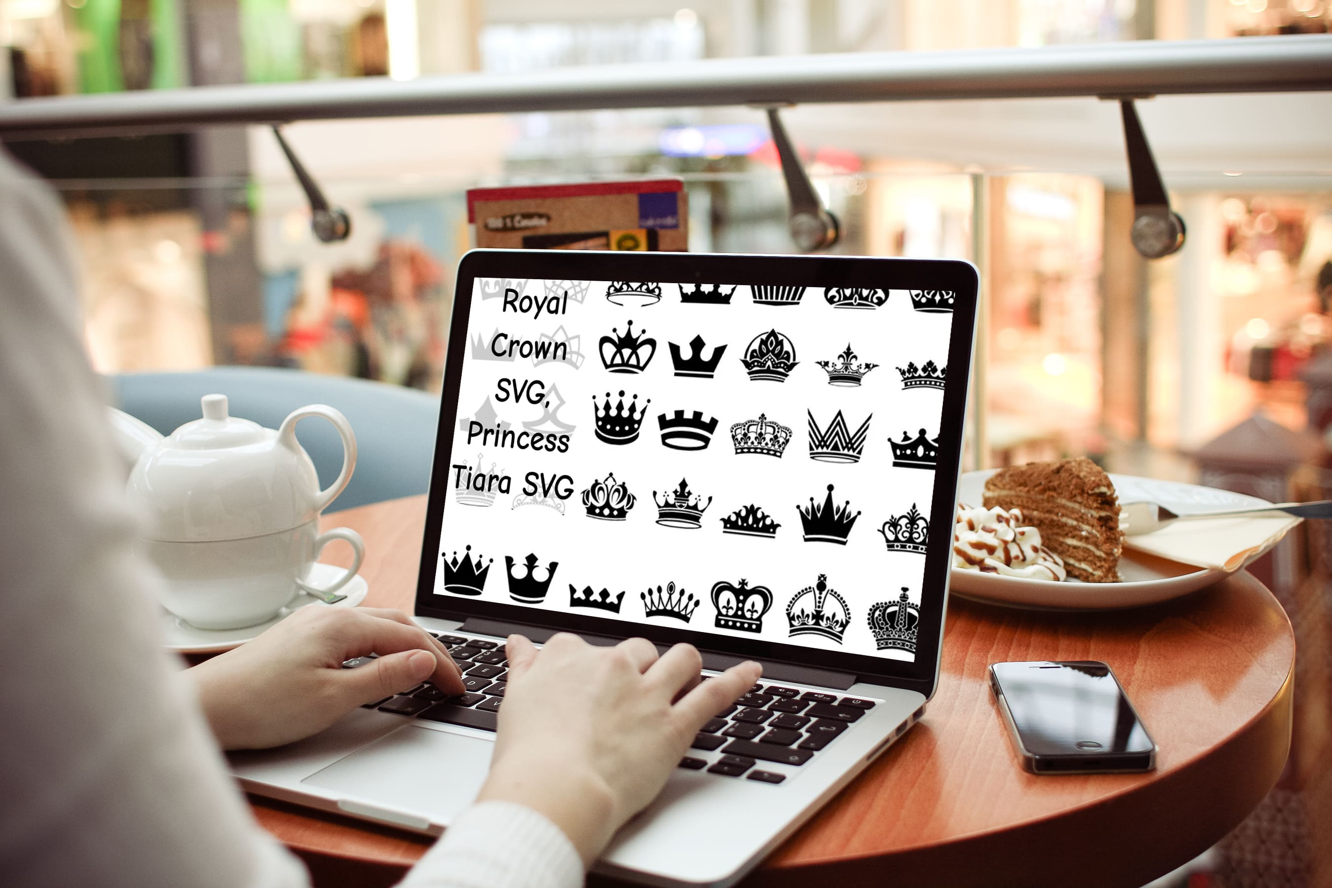Laptop option of the Queen Crown SVG Files.