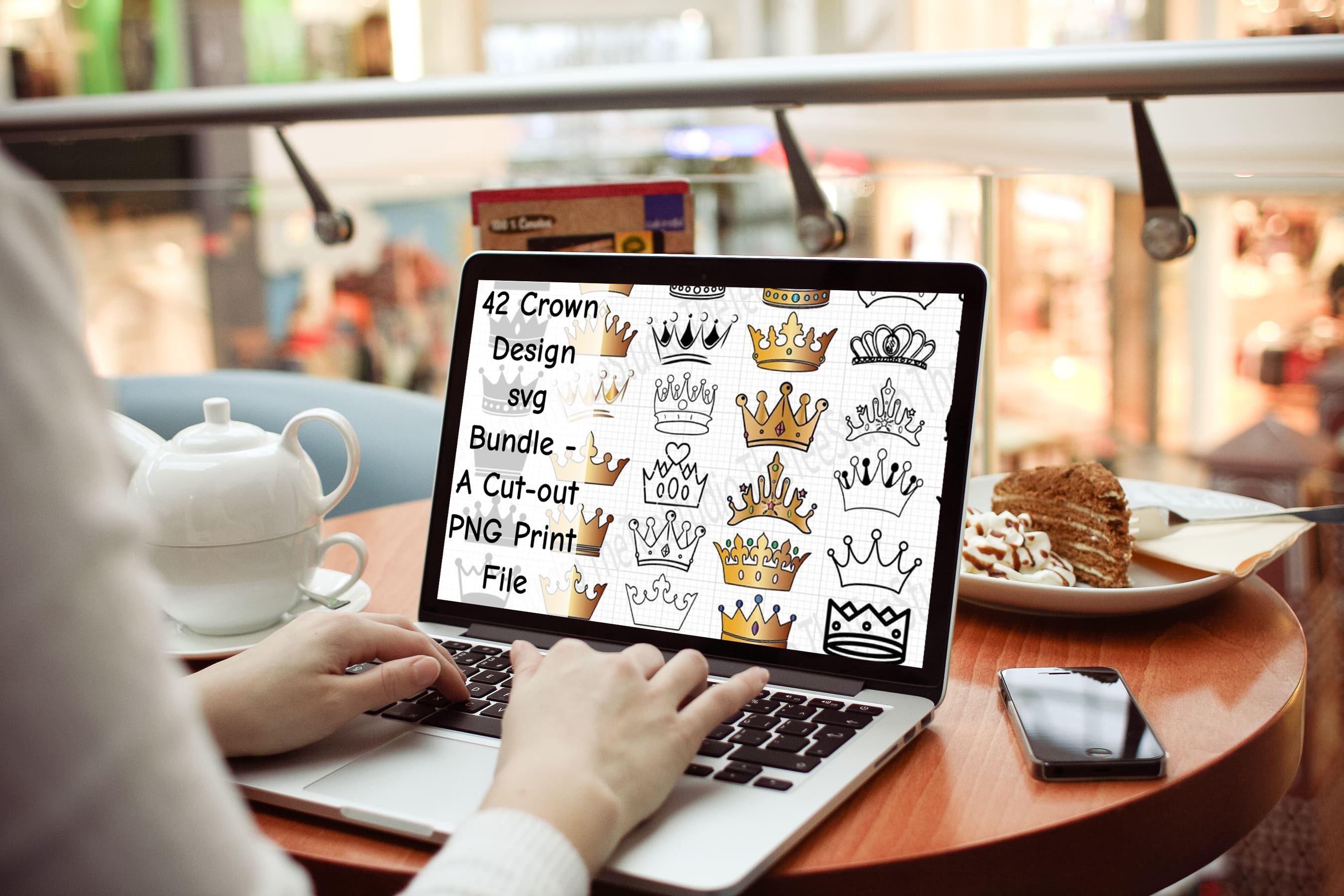 Laptop option of the 42 Crown Design Svg Bundle.