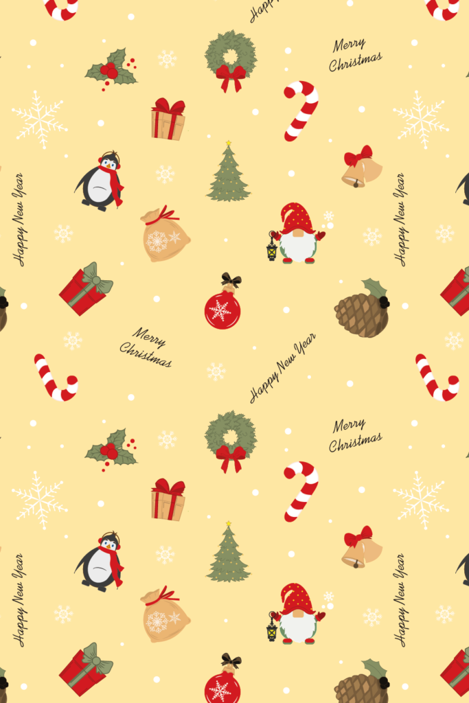 Christmas pattern | Candy pattern | Gnome Christmas pattern - MasterBundles