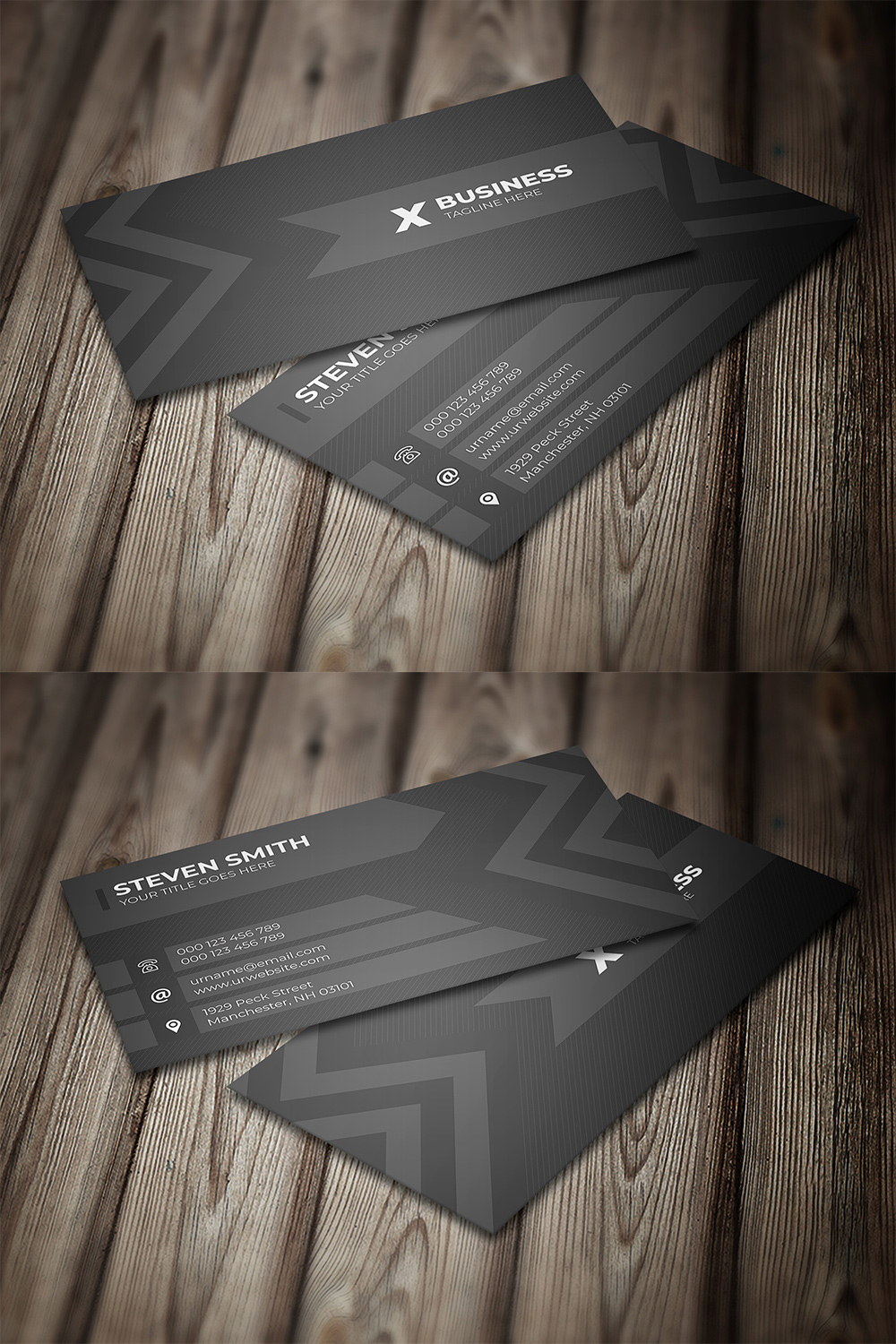 Matt black business cards.