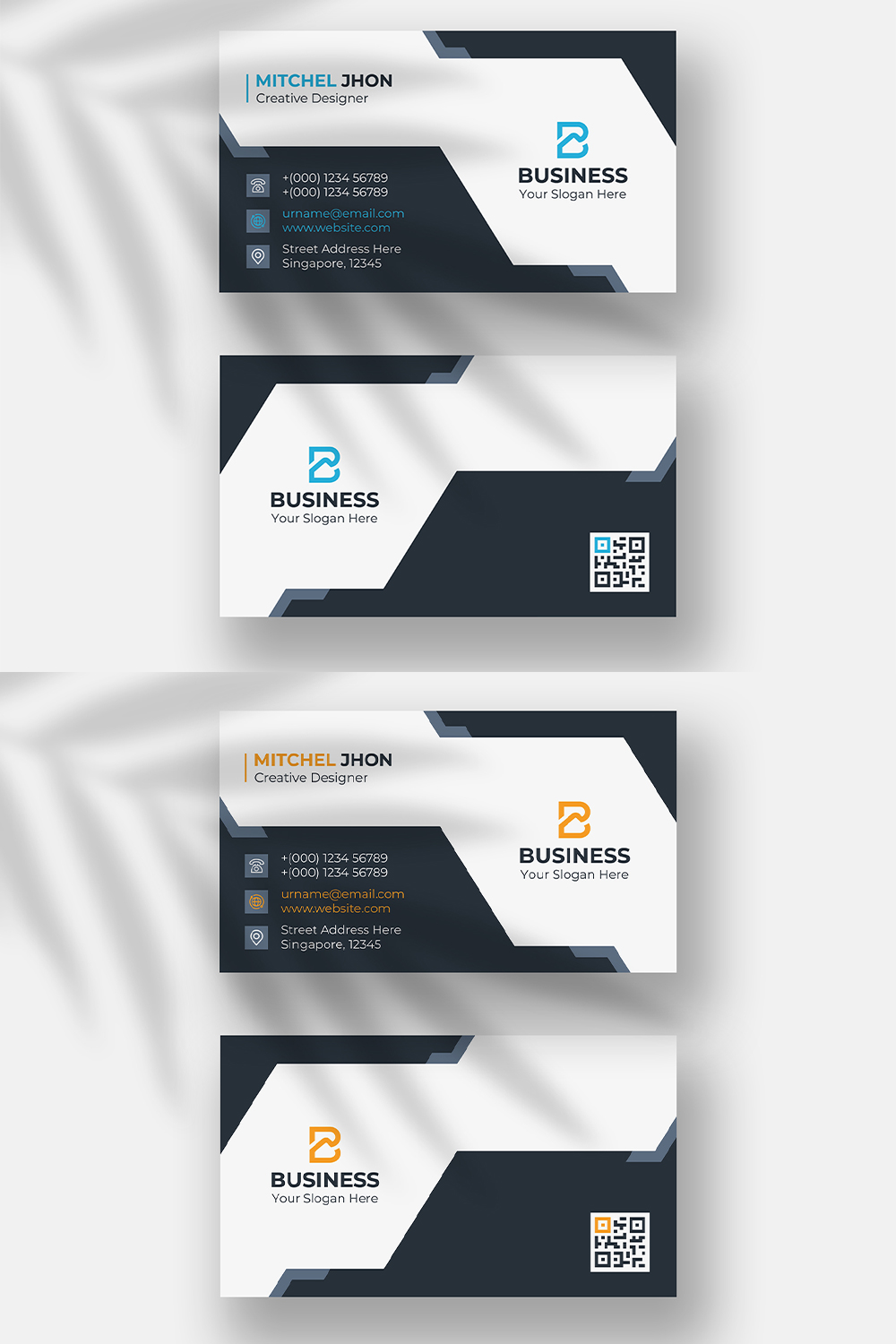 Black and white business cards design.