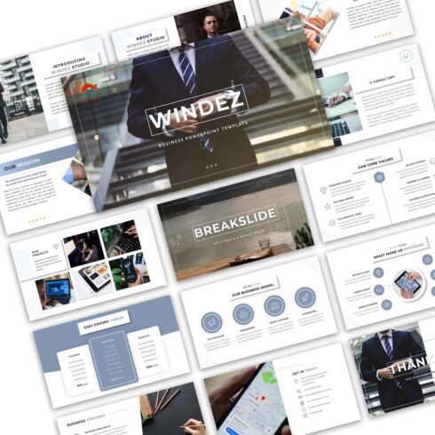 Windez Business PowerPoint Template cover image.