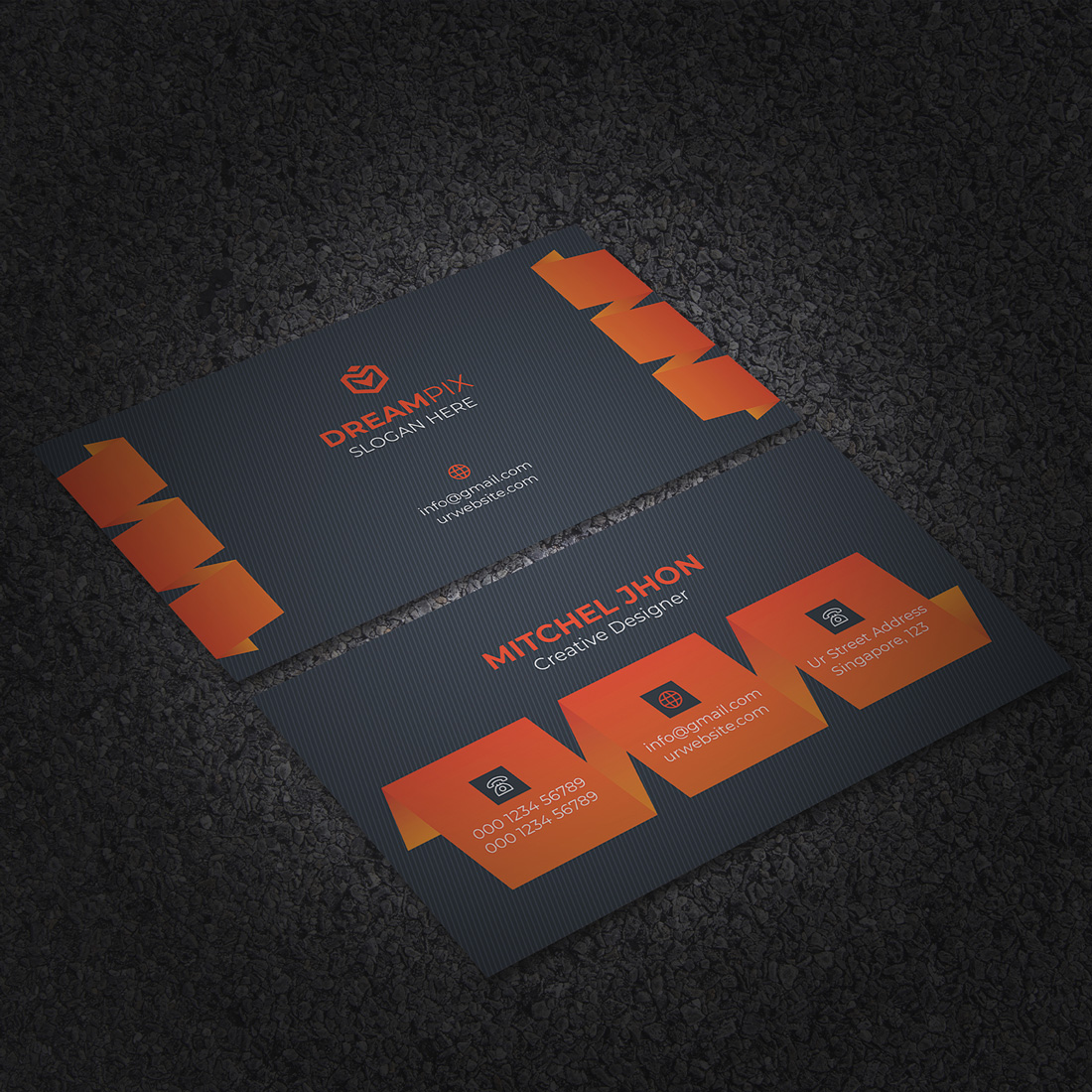 Modern And Creative Business Card Template orange.