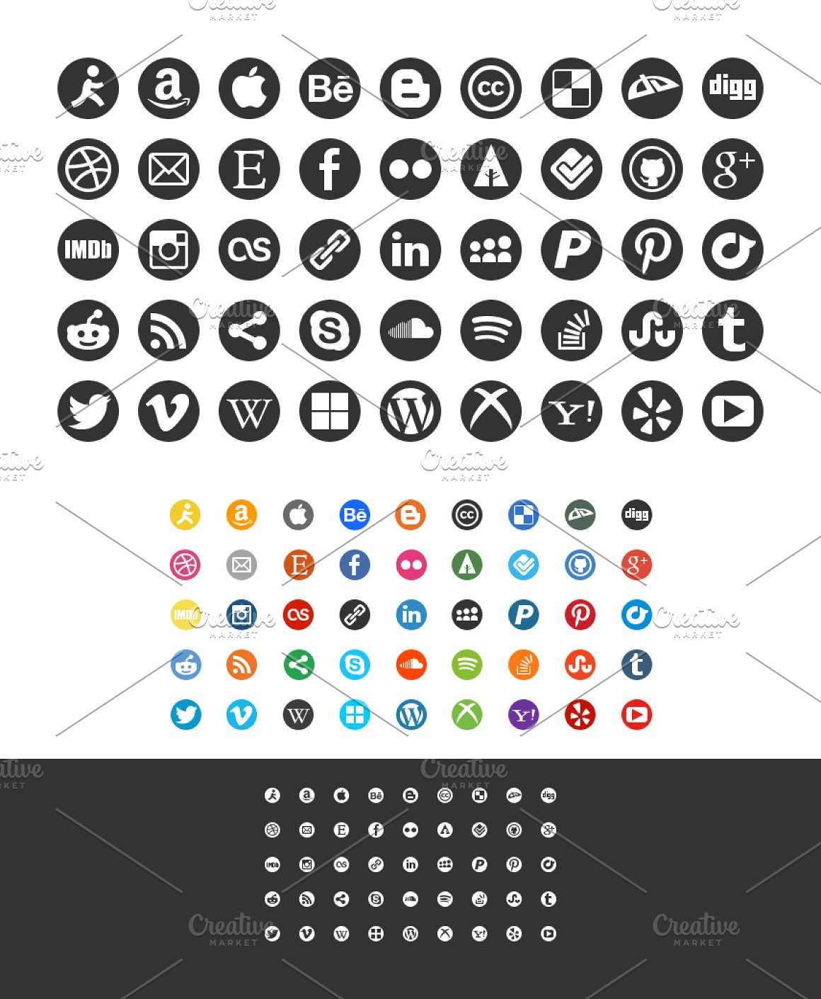 Here you will find bright and b/w icons.