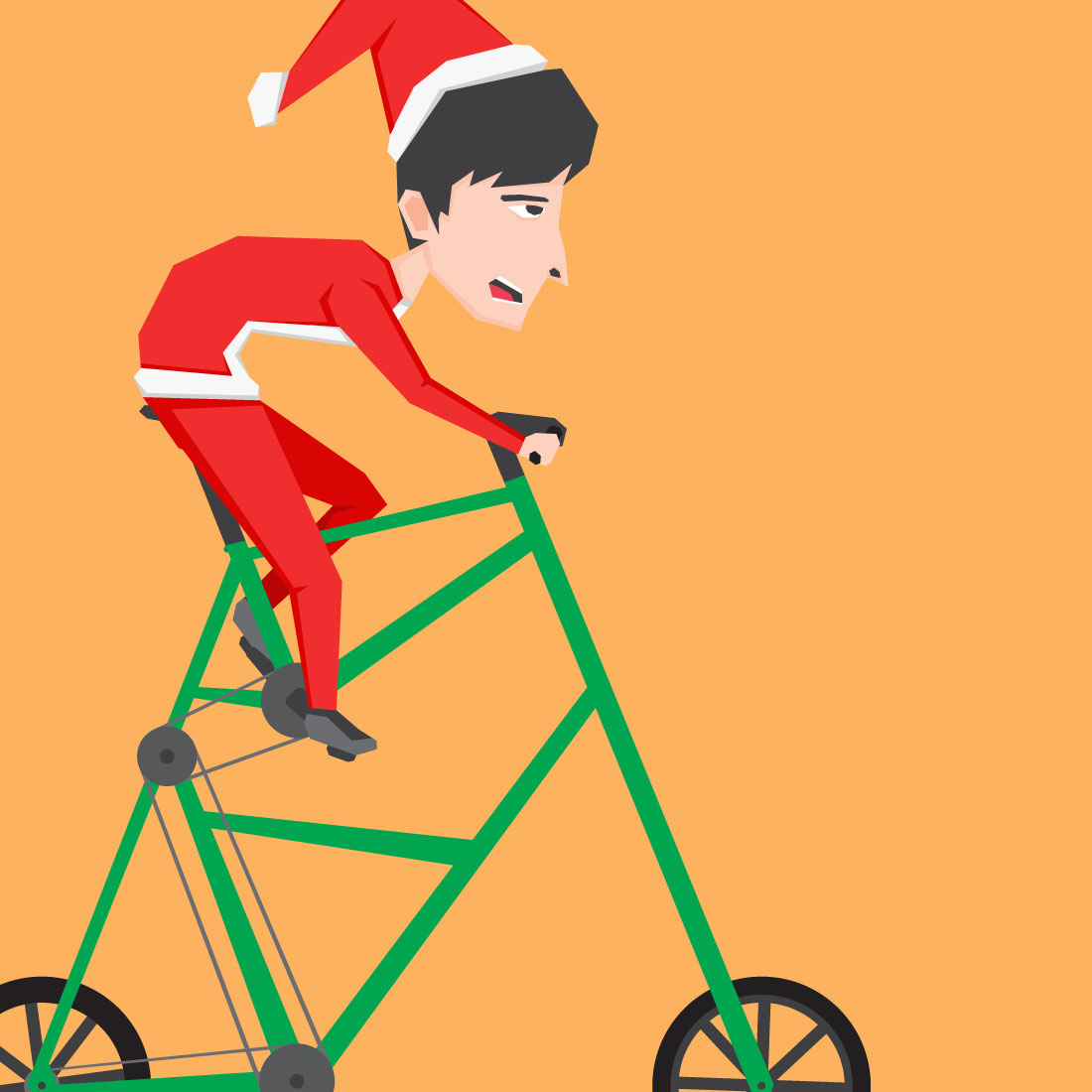 Cute Santa Claus Riding Bike preview.
