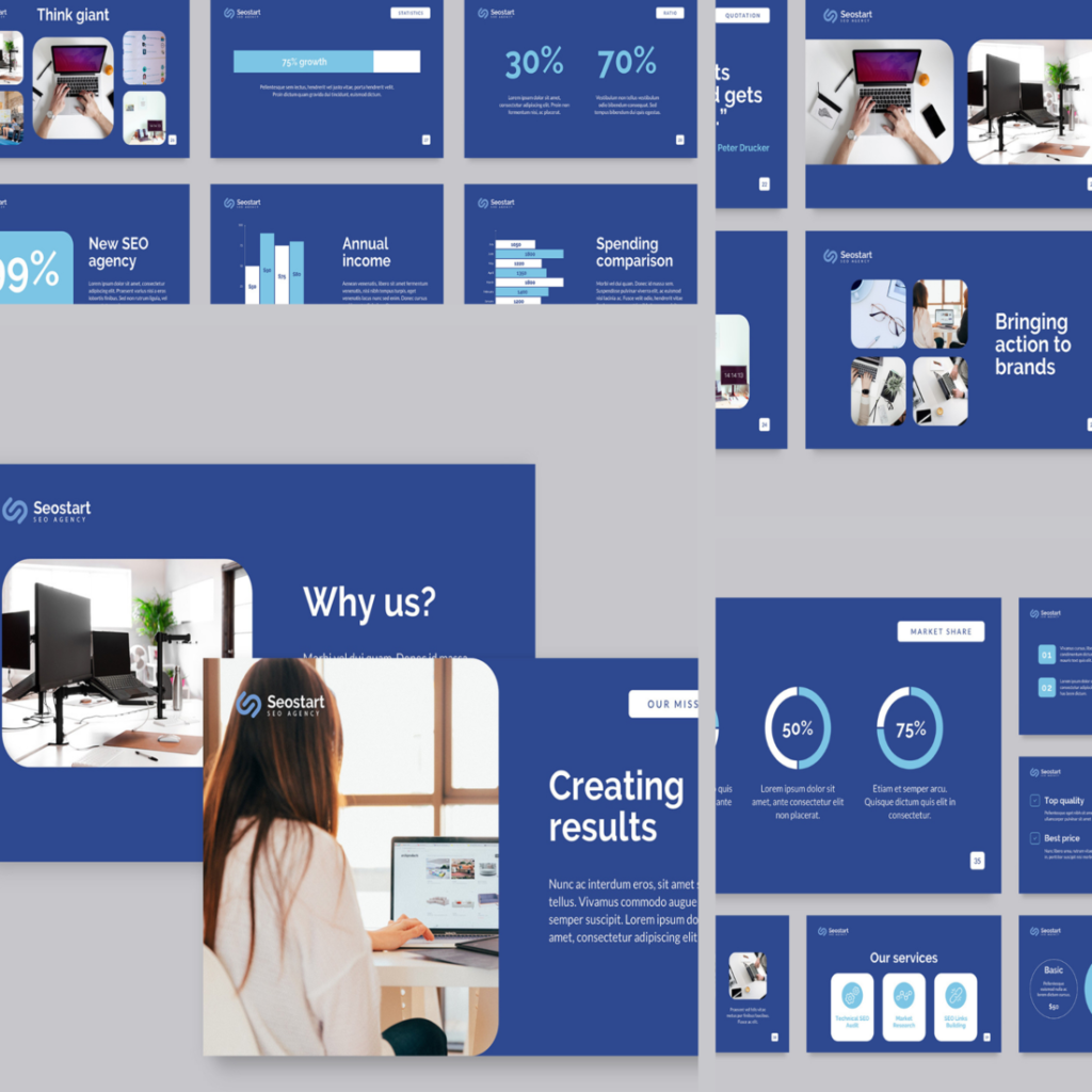SEO Agency PowerPoint Presentation Template – MasterBundles